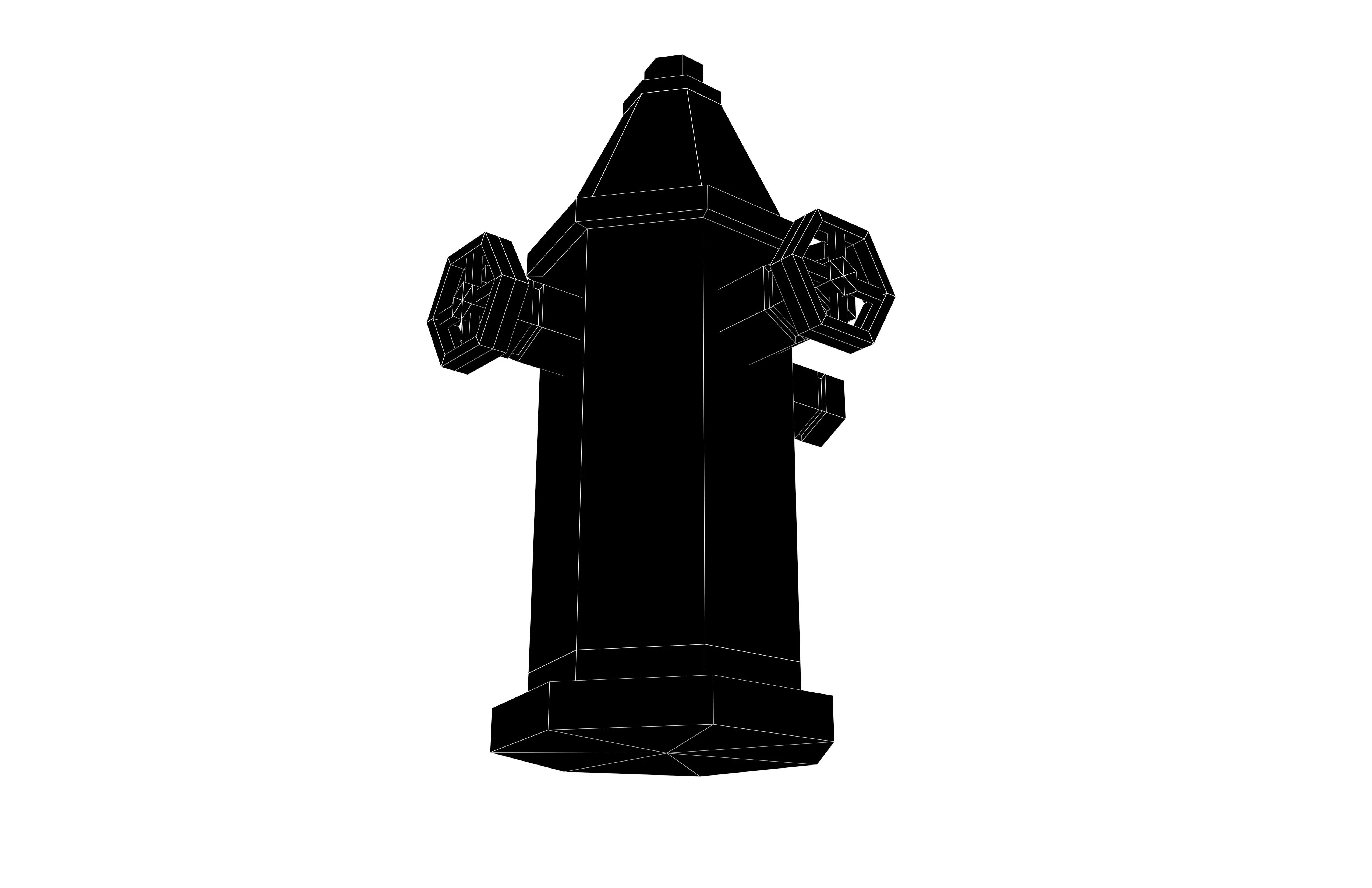 Low Poly Fire Hydrant v1 004 Low-poly 3D model_7