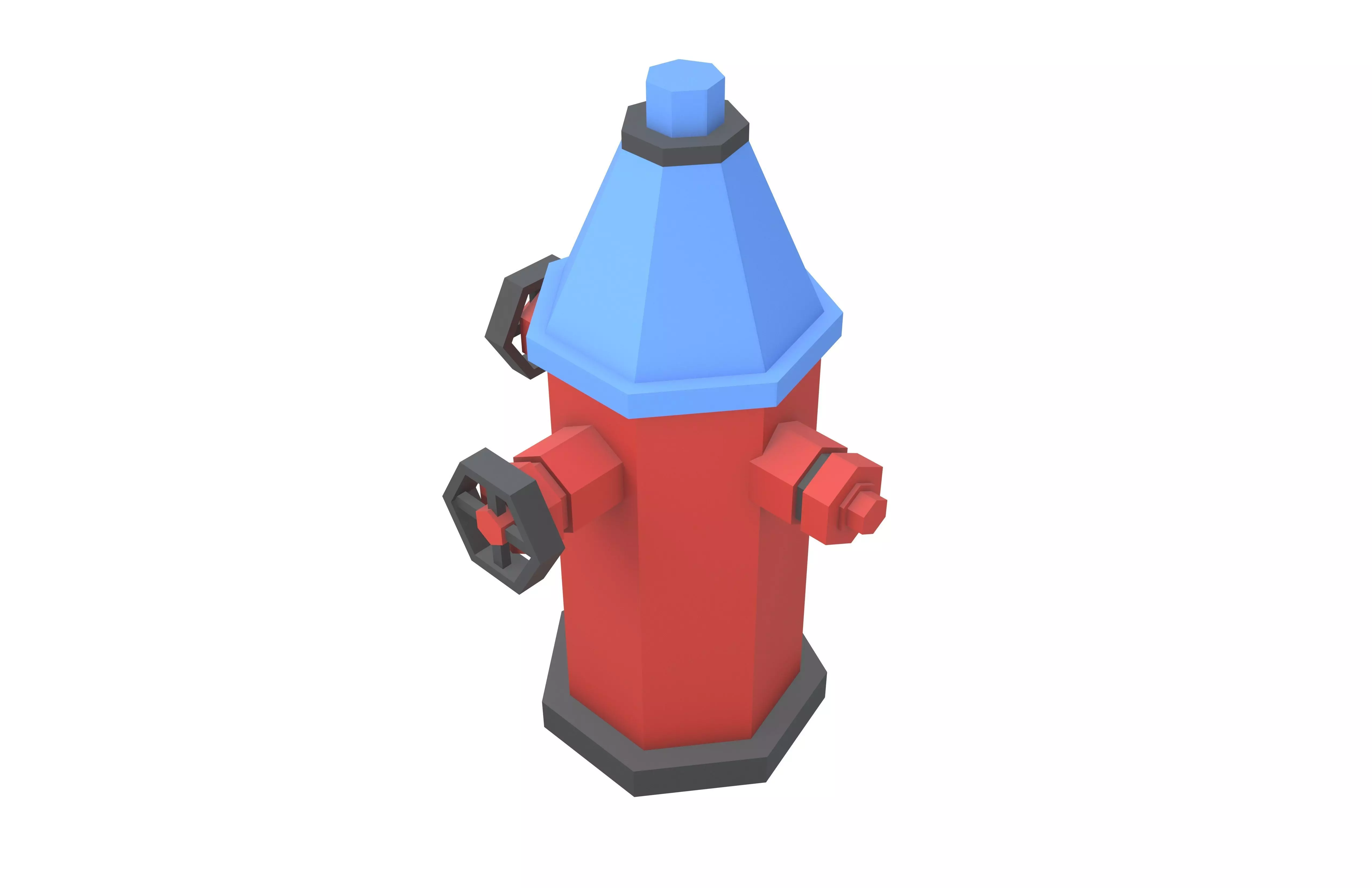 Low Poly Fire Hydrant v1 004 Low-poly 3D model_2