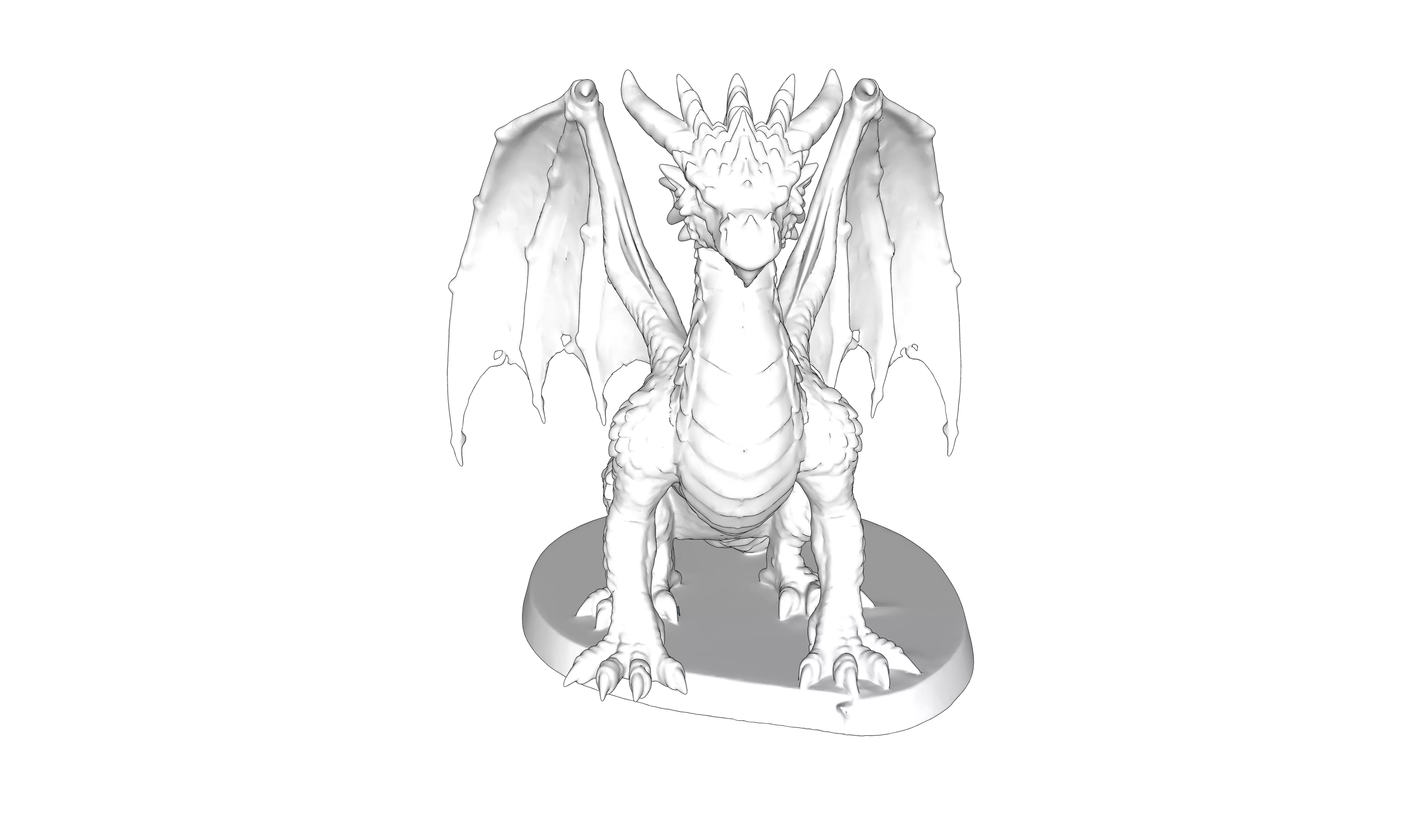 Draco Form 3D sculpture inspired by dragon mythology 3D print model_2