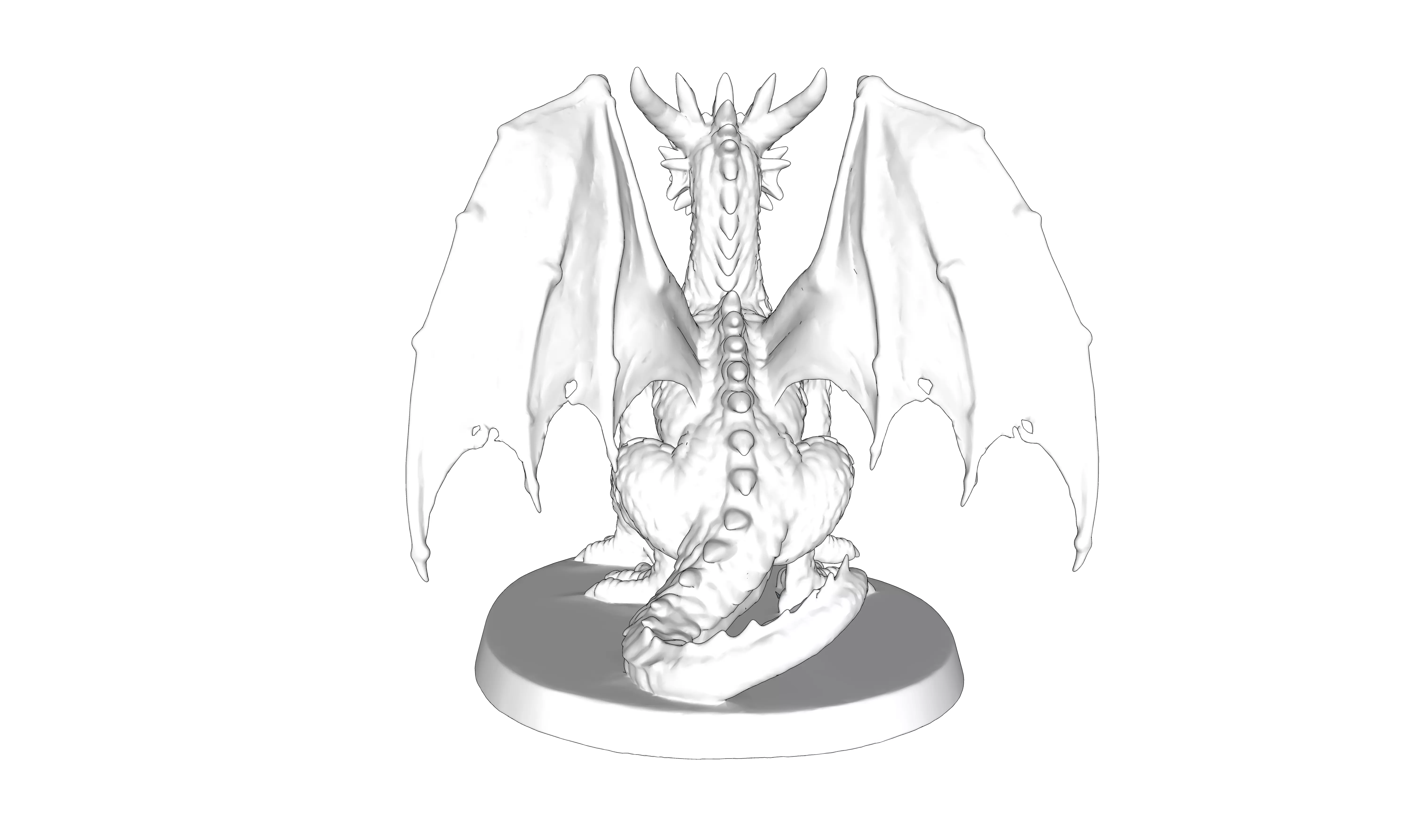 Draco Form 3D sculpture inspired by dragon mythology 3D print model_4