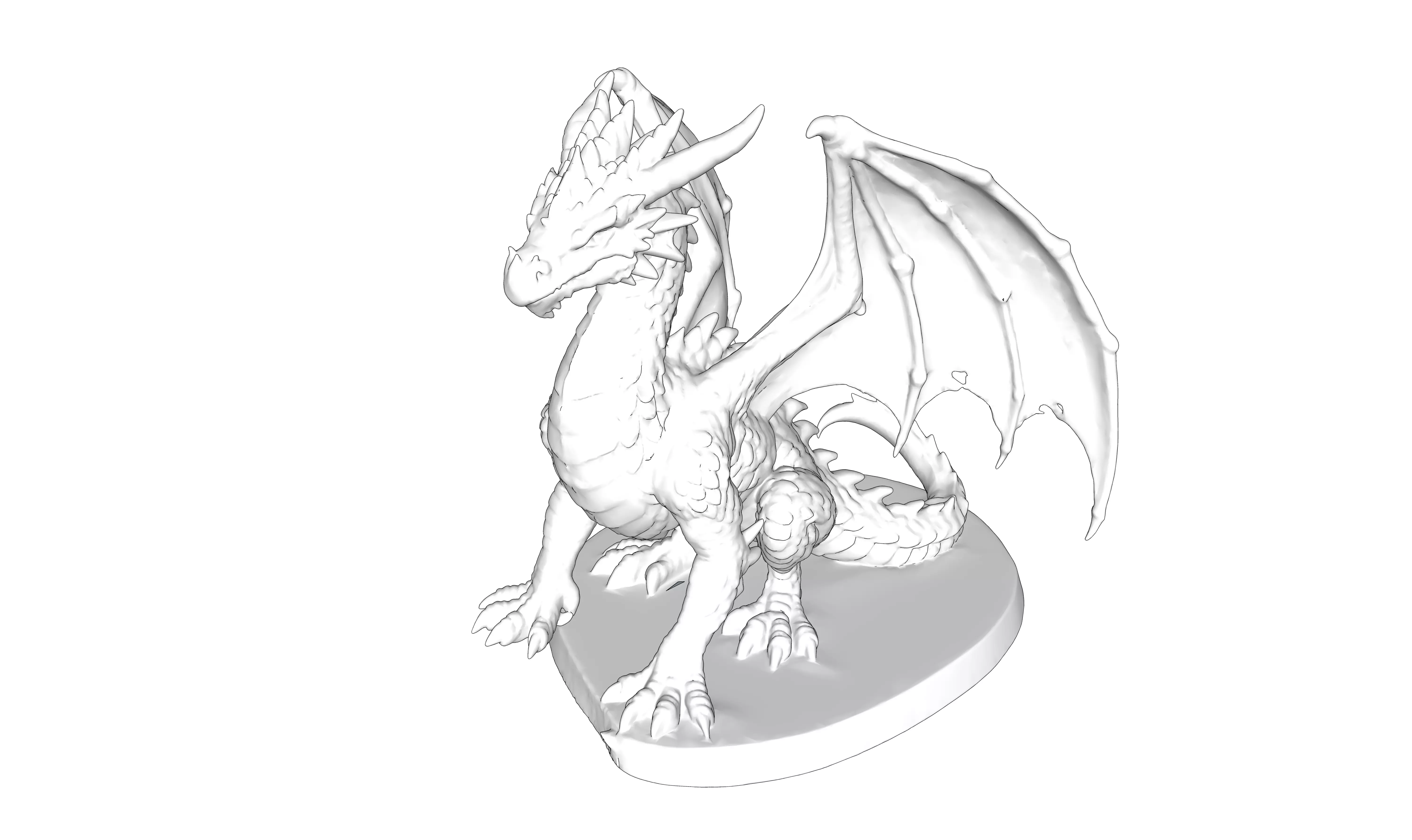 Draco Form 3D sculpture inspired by dragon mythology 3D print model_1