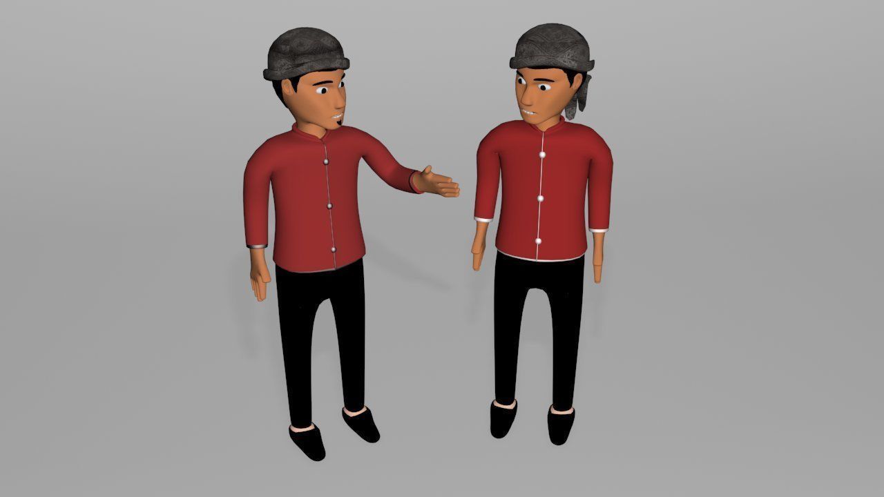 si kembar Low-poly 3D model_2