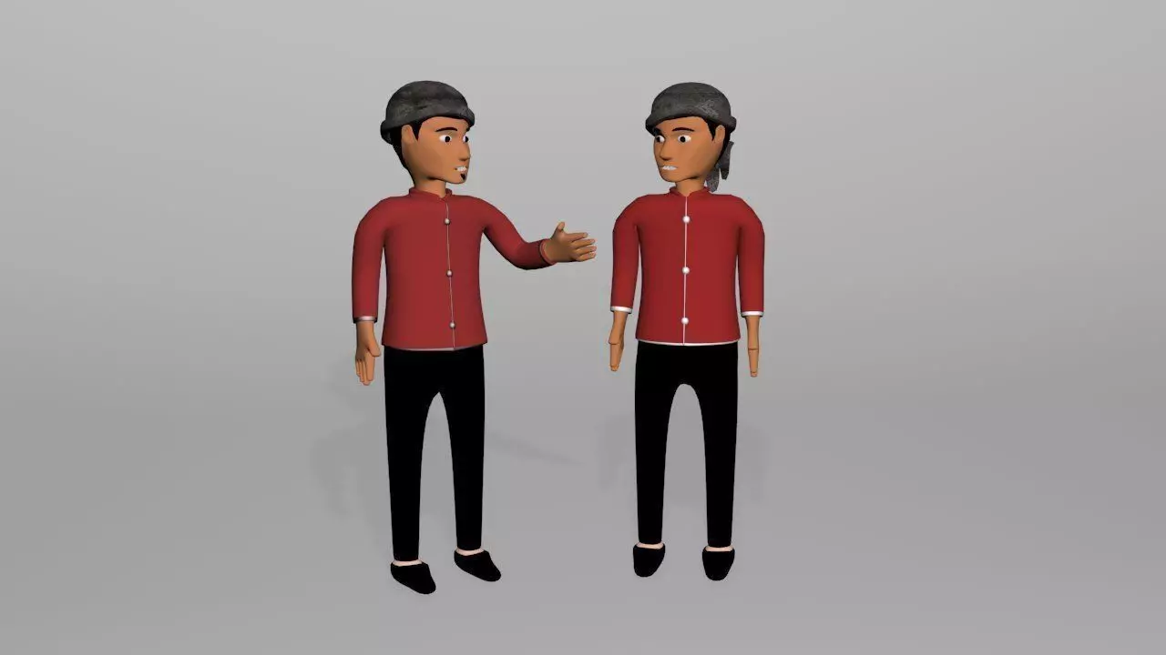 si kembar Low-poly 3D model_0