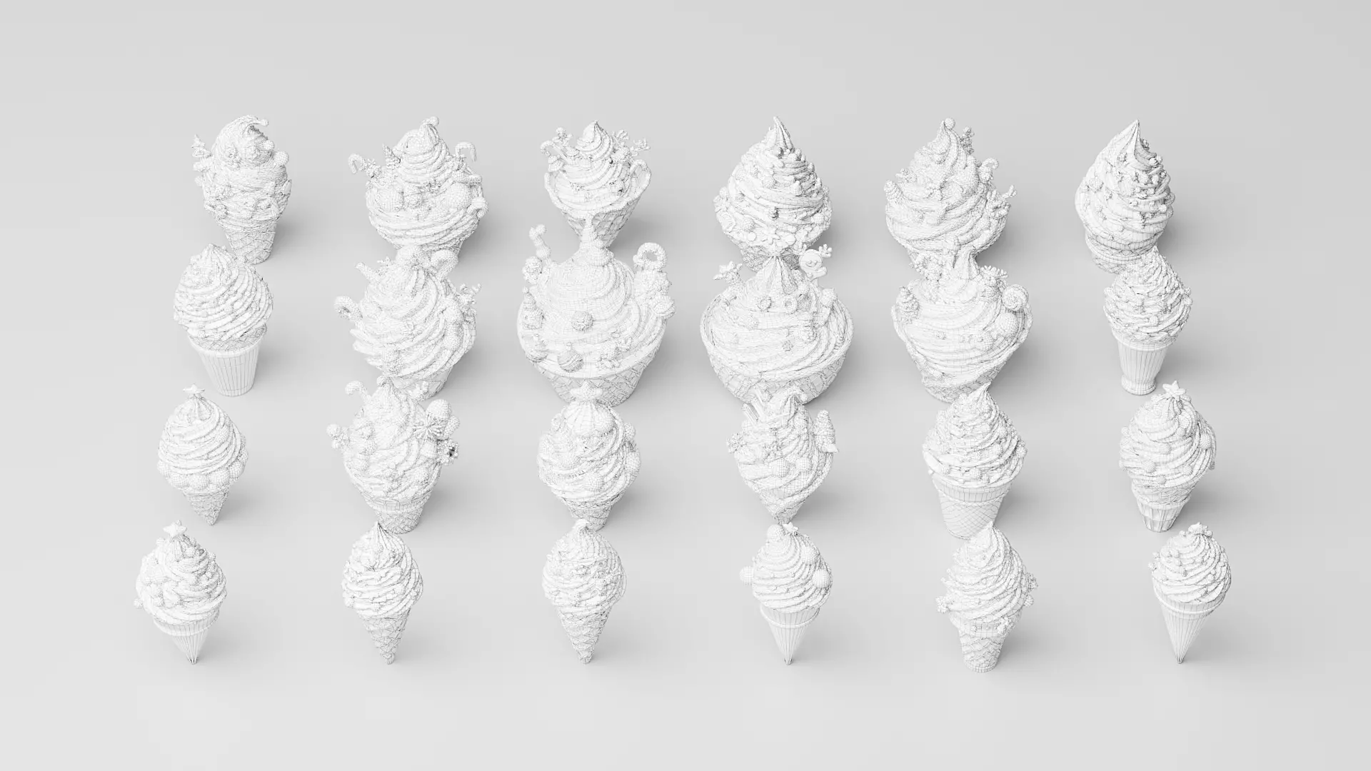 Christmas-style ice cream cone 3D model_6