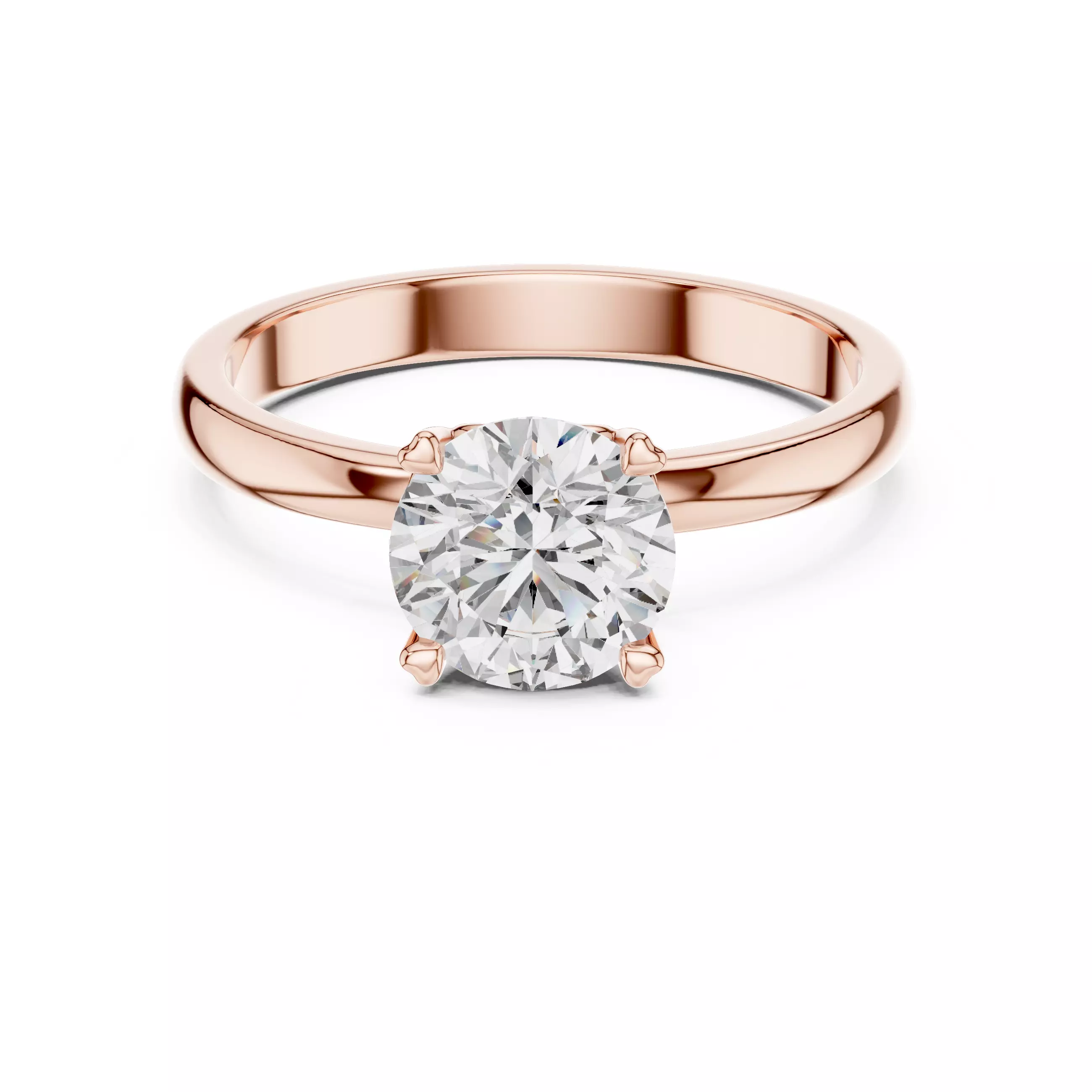 Round Diamond Solitaire Ring 3D print model_0