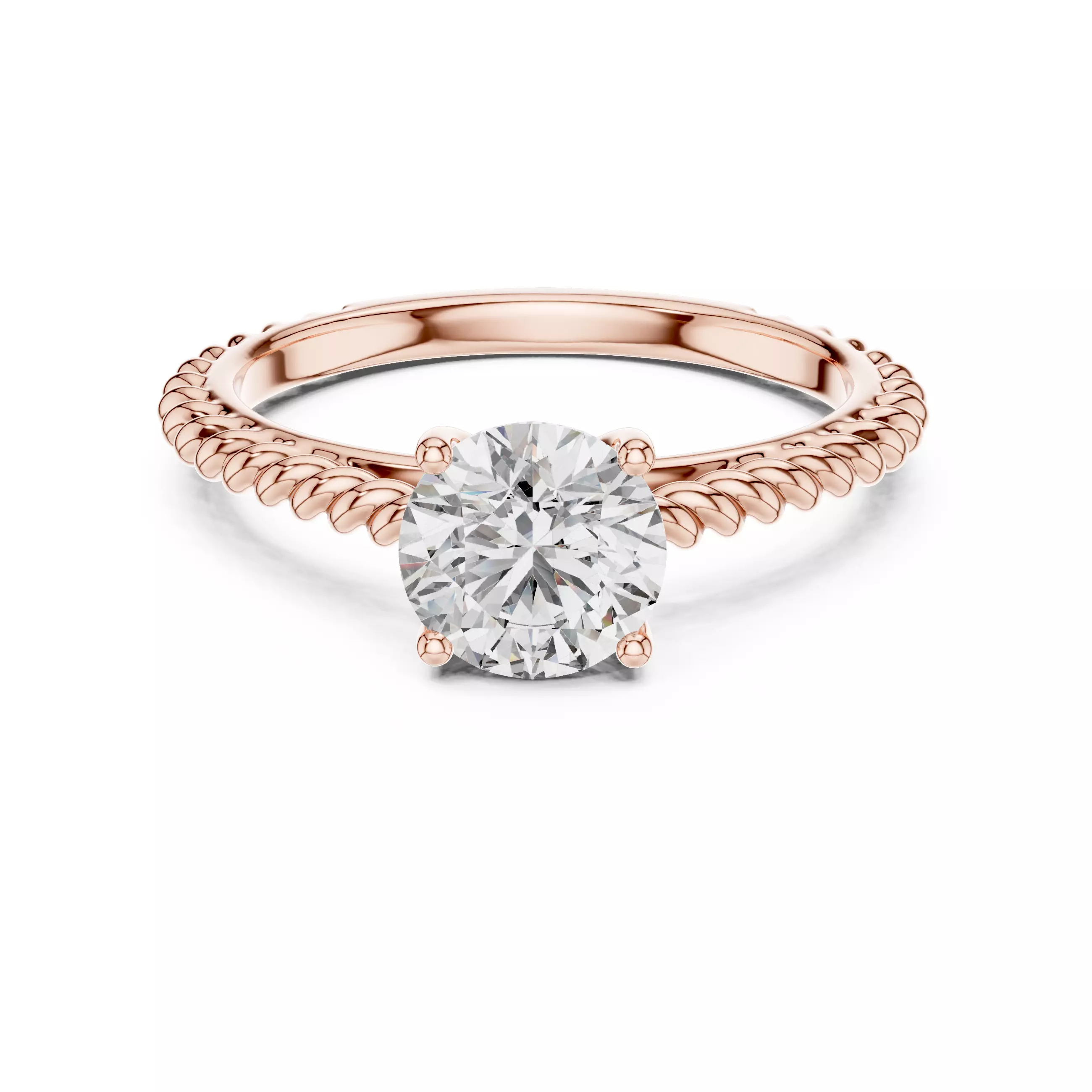Round Diamond Solitaire Ring 3D print model