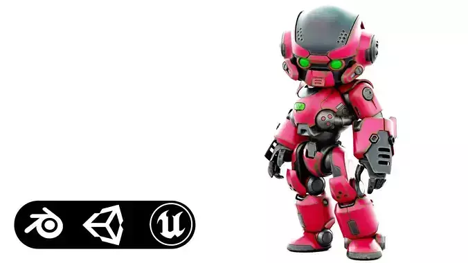 ROBO ZERO-M3 Rigged for Unreal Engine - Unity - MIXAMO