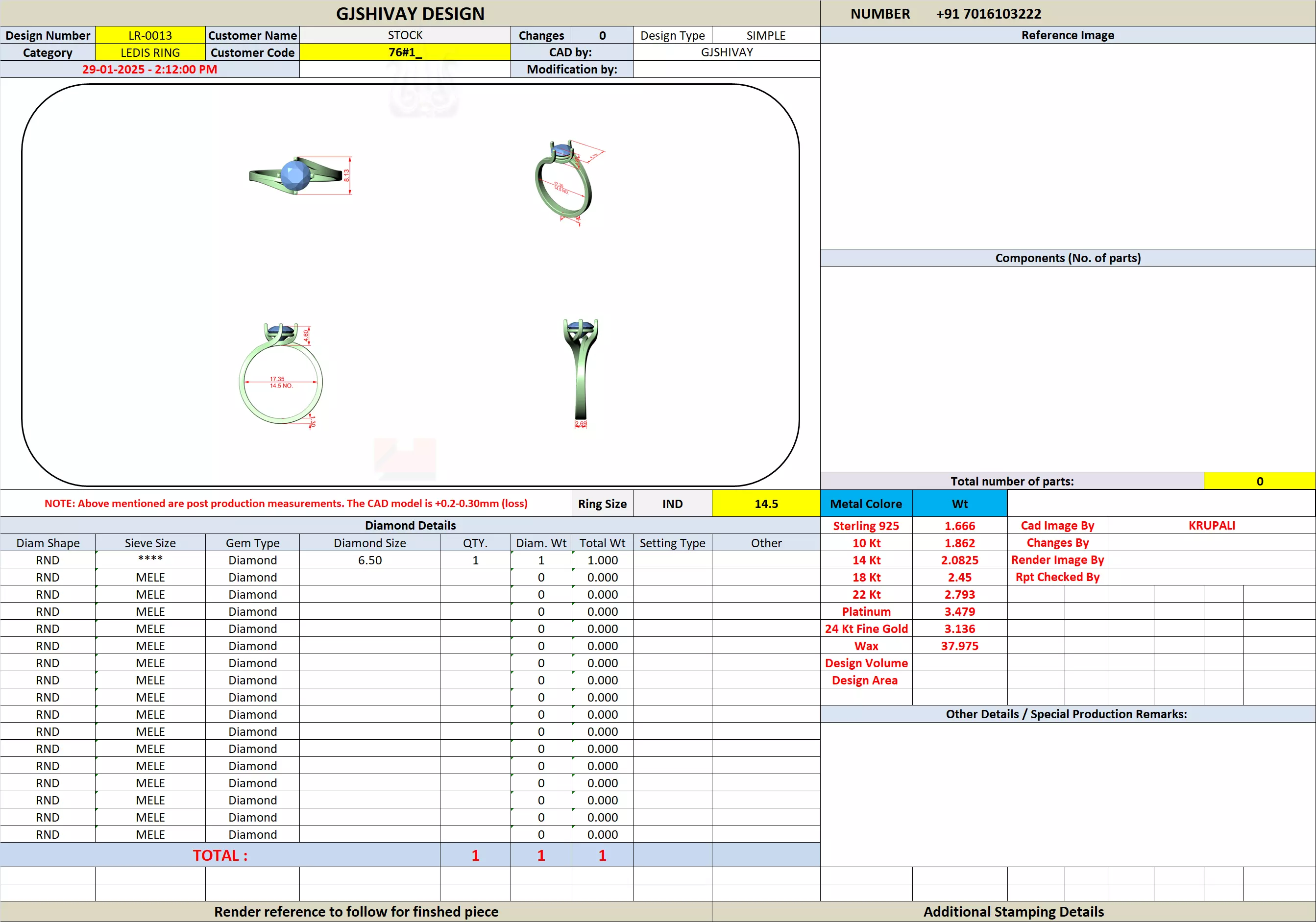 Round Diamond Solitaire Ring 3D print model_8