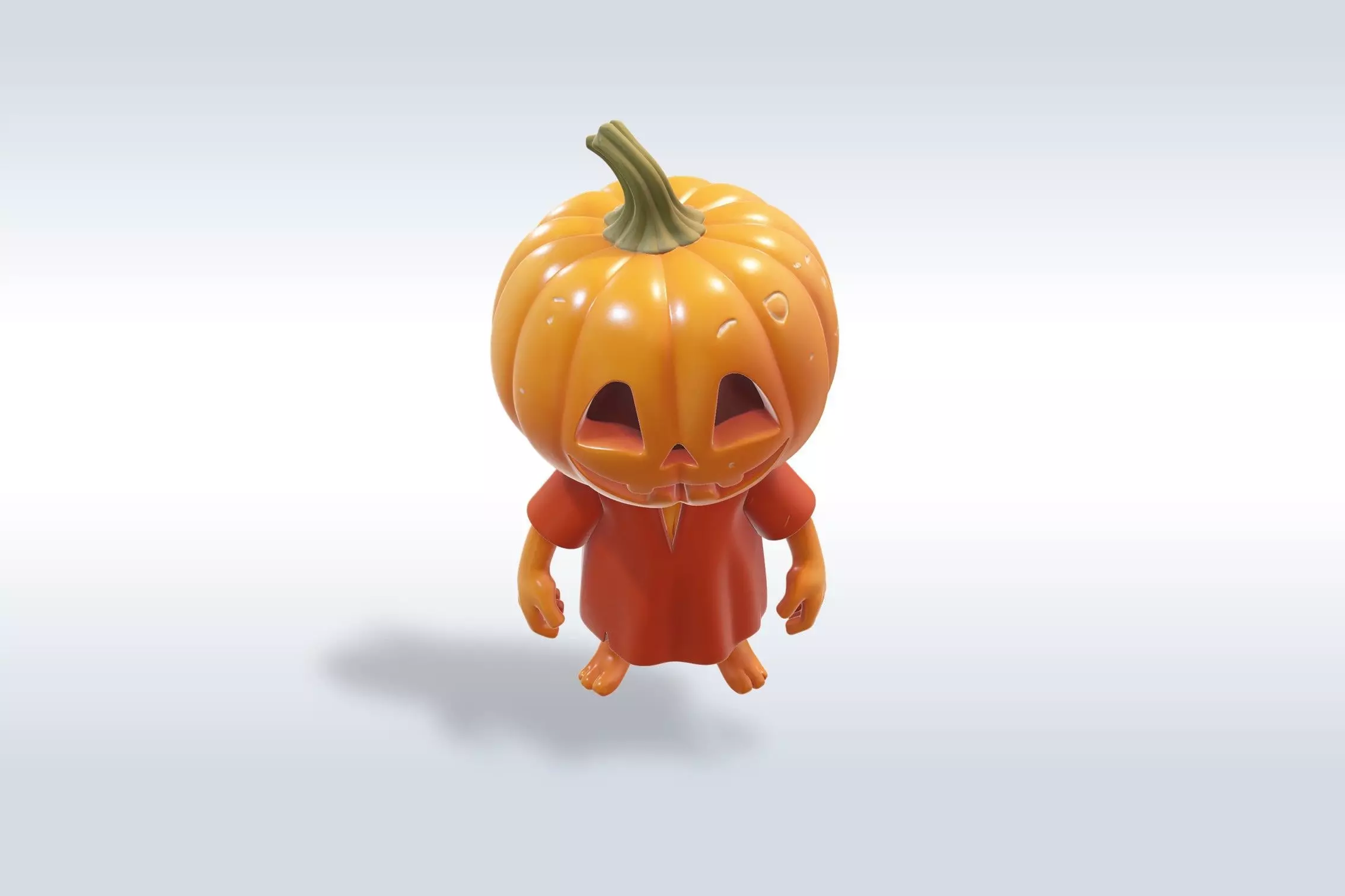 Jolly Pumpkin halloween Character   3D model_3