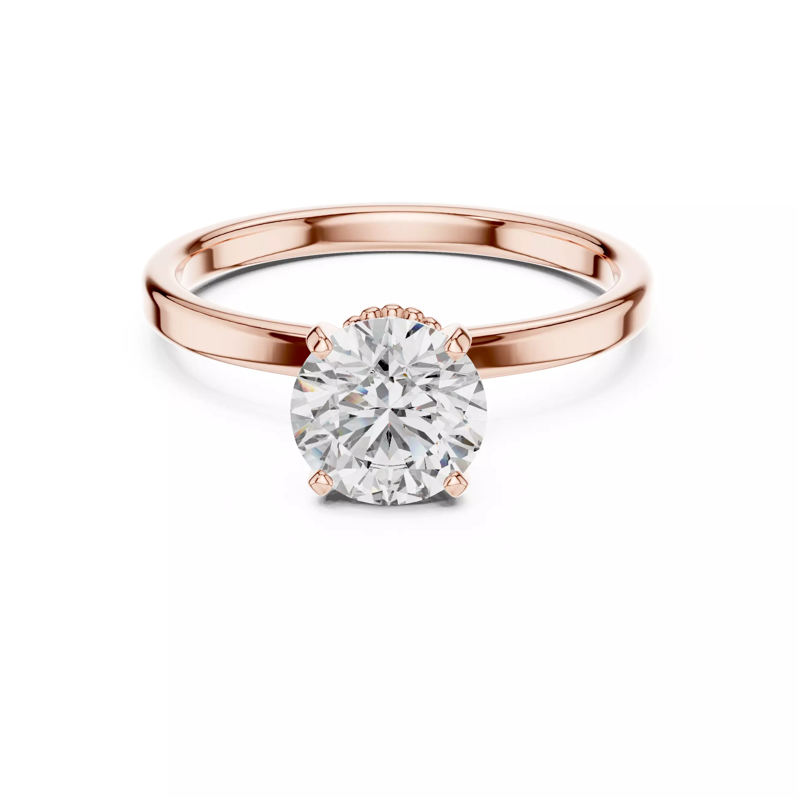Round Diamond Solitaire Ring 3D print model