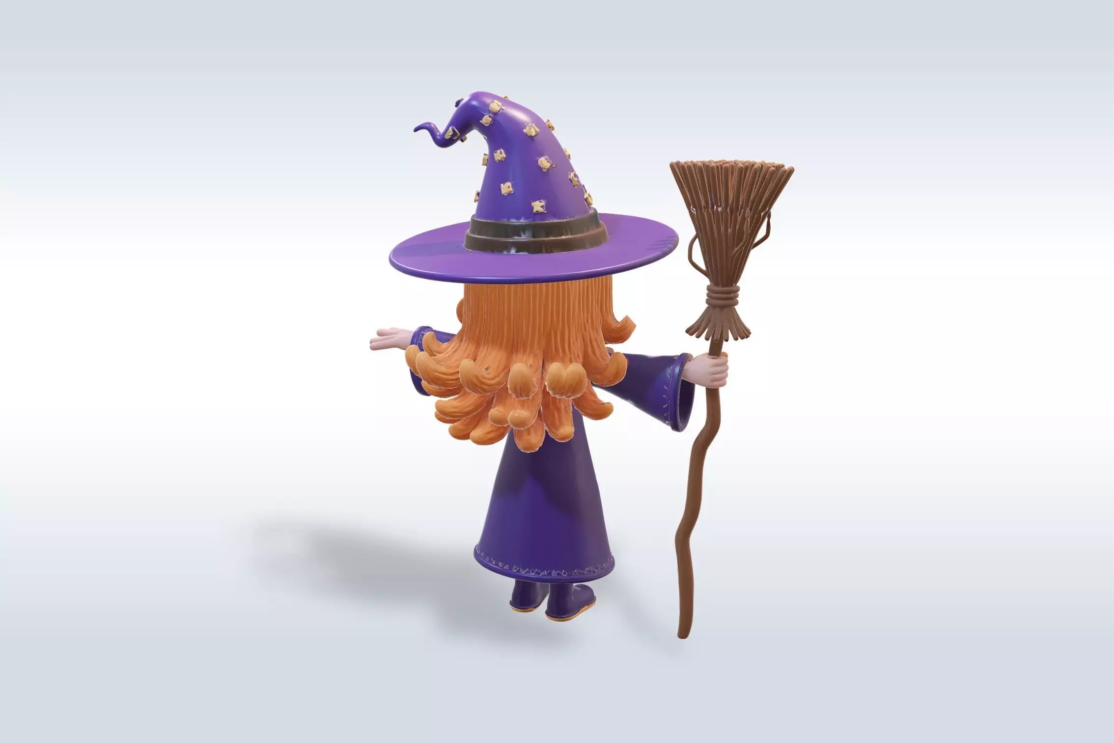 Adorable Witch halloween Character 3D model_4