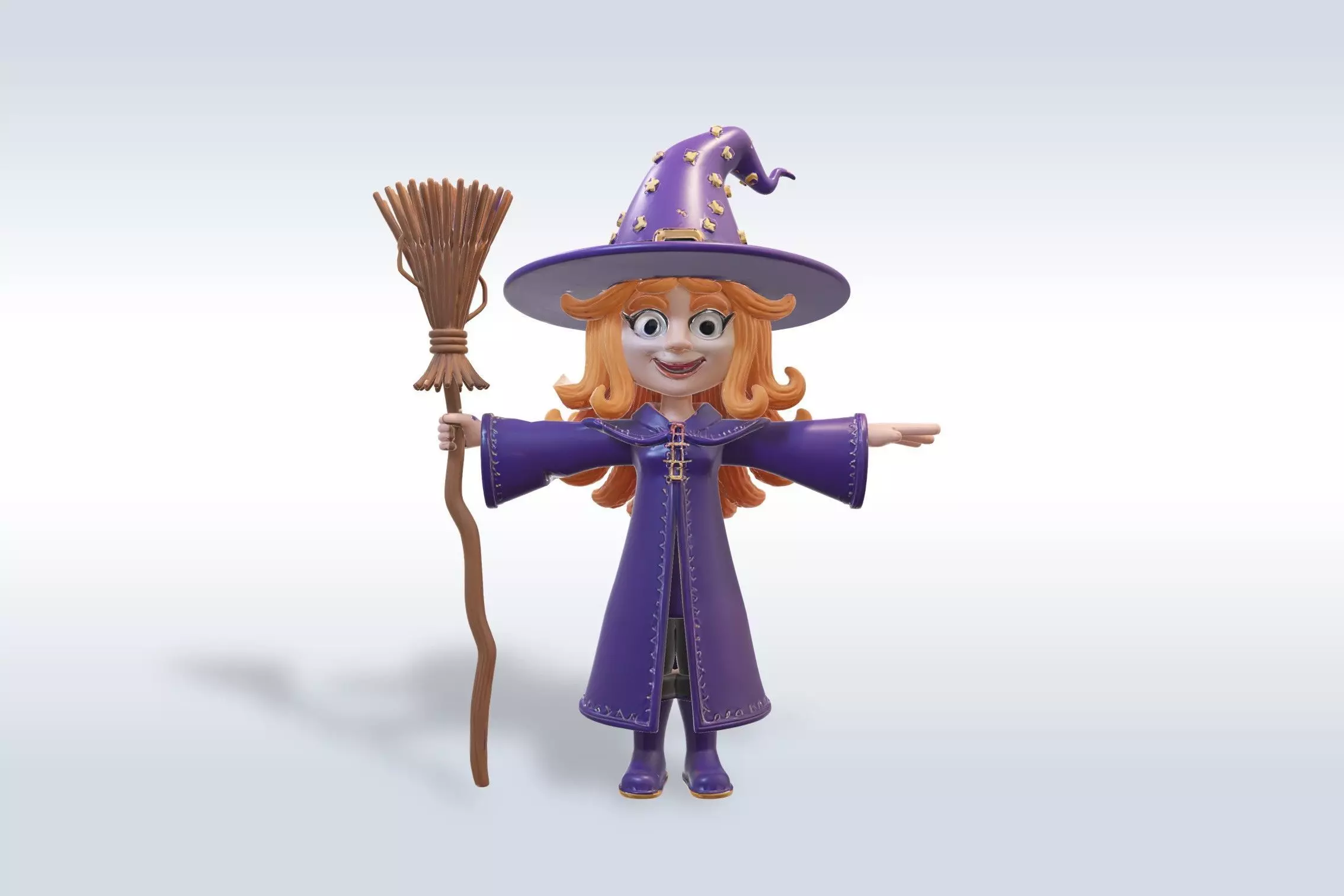 Adorable Witch halloween Character 3D model_0