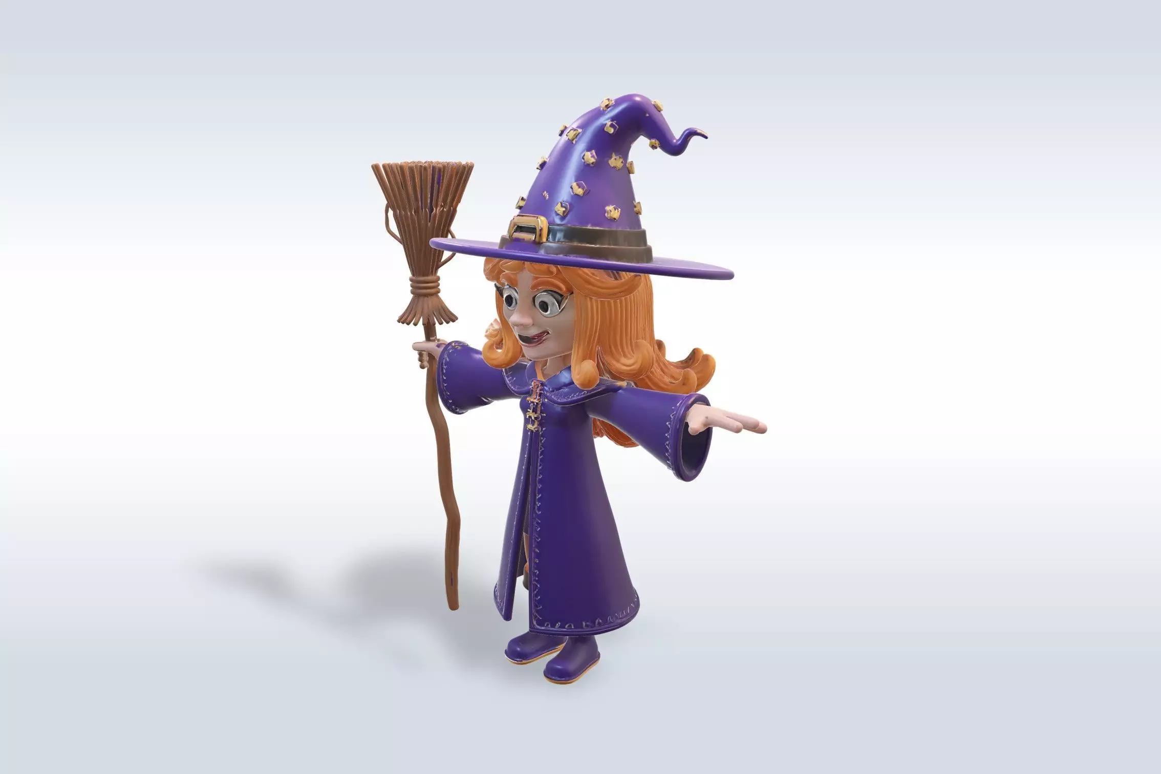 Adorable Witch halloween Character 3D model_2