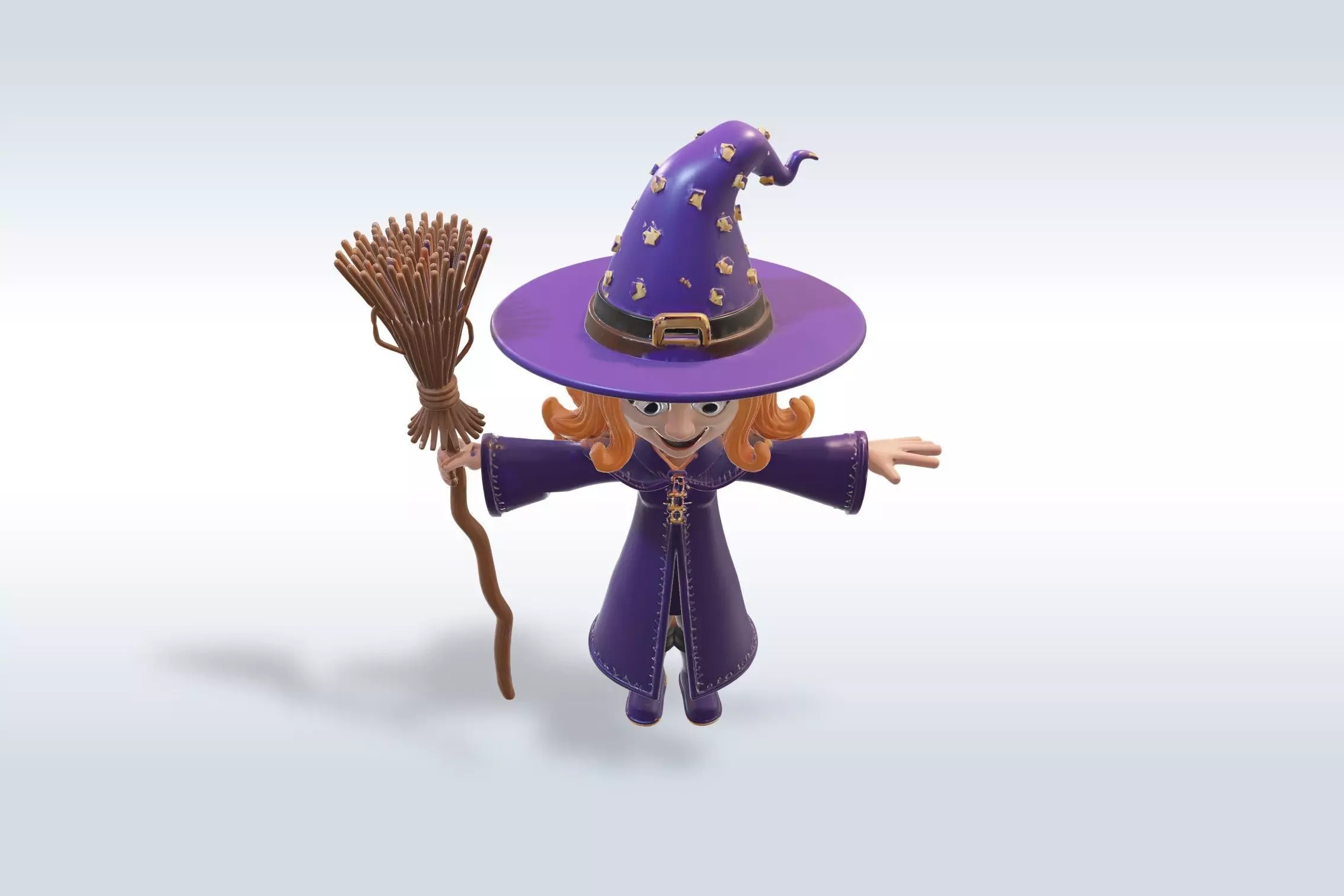 Adorable Witch halloween Character 3D model_3