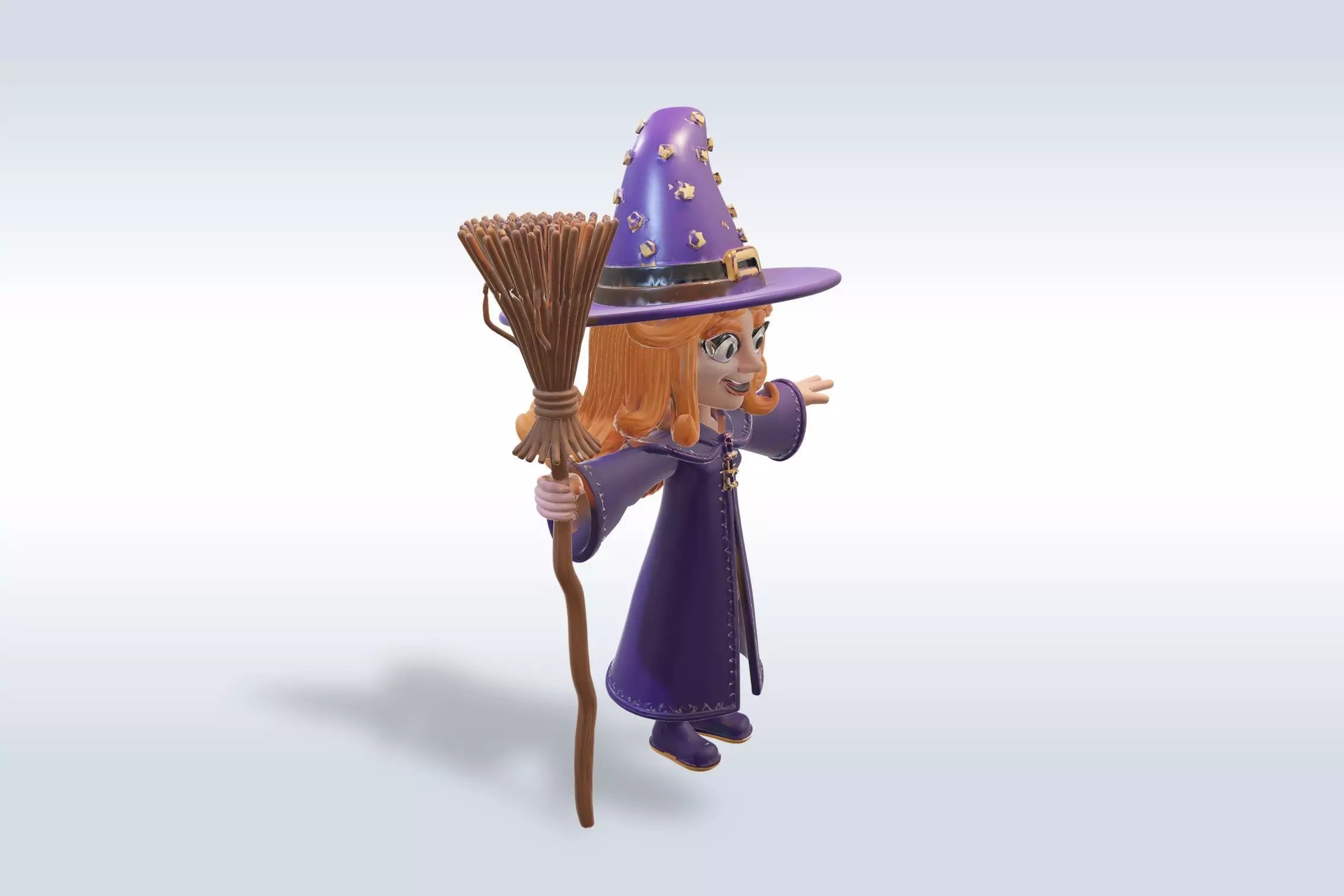 Adorable Witch halloween Character 3D model_1