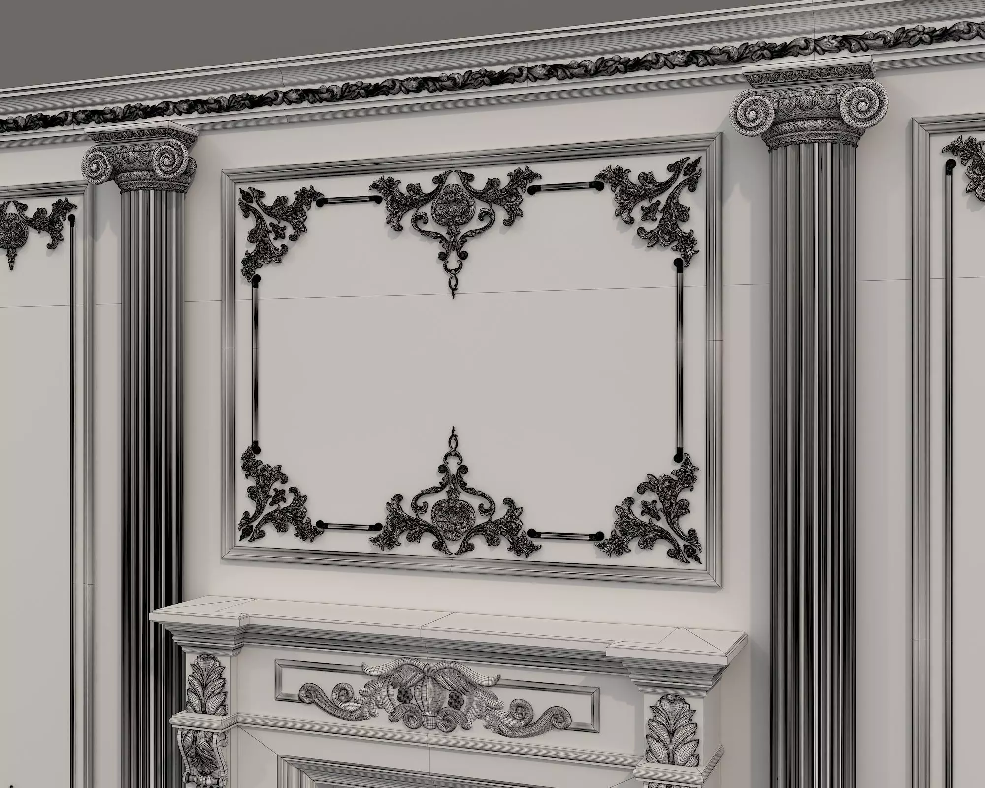 Wall Molding in Classic French style 52 3D model_9