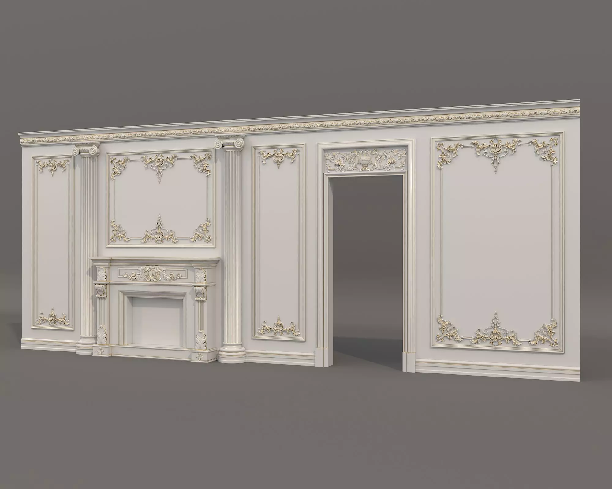 Wall Molding in Classic French style 52 3D model_1