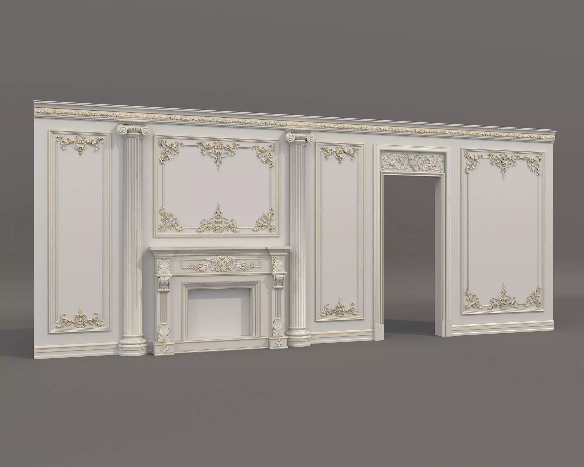 Wall Molding in Classic French style 52 3D model_0