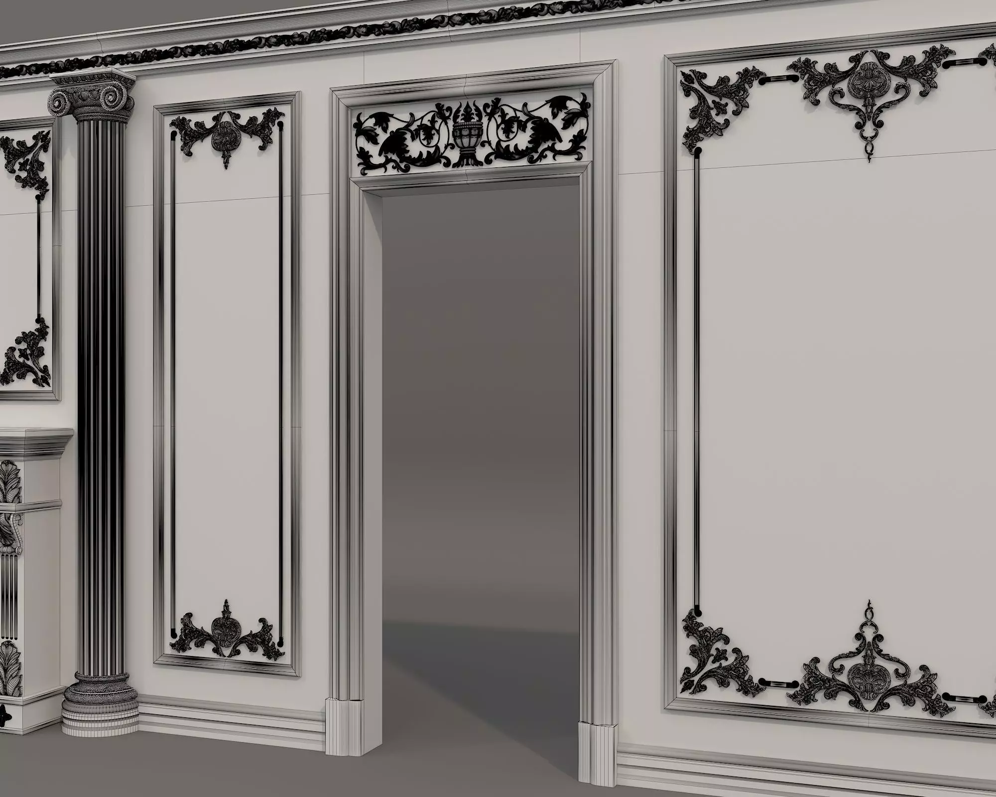 Wall Molding in Classic French style 52 3D model_10