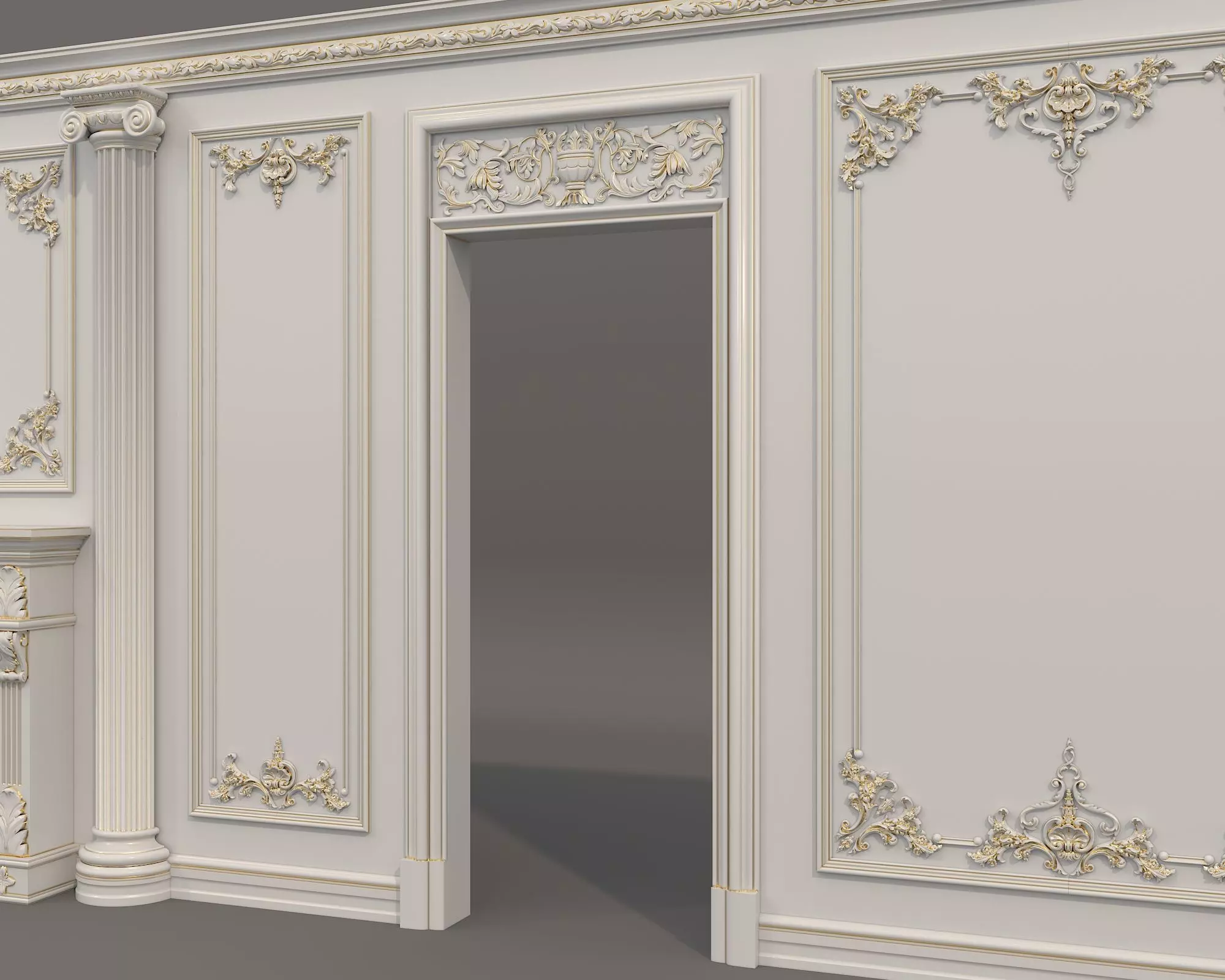 Wall Molding in Classic French style 52 3D model_6