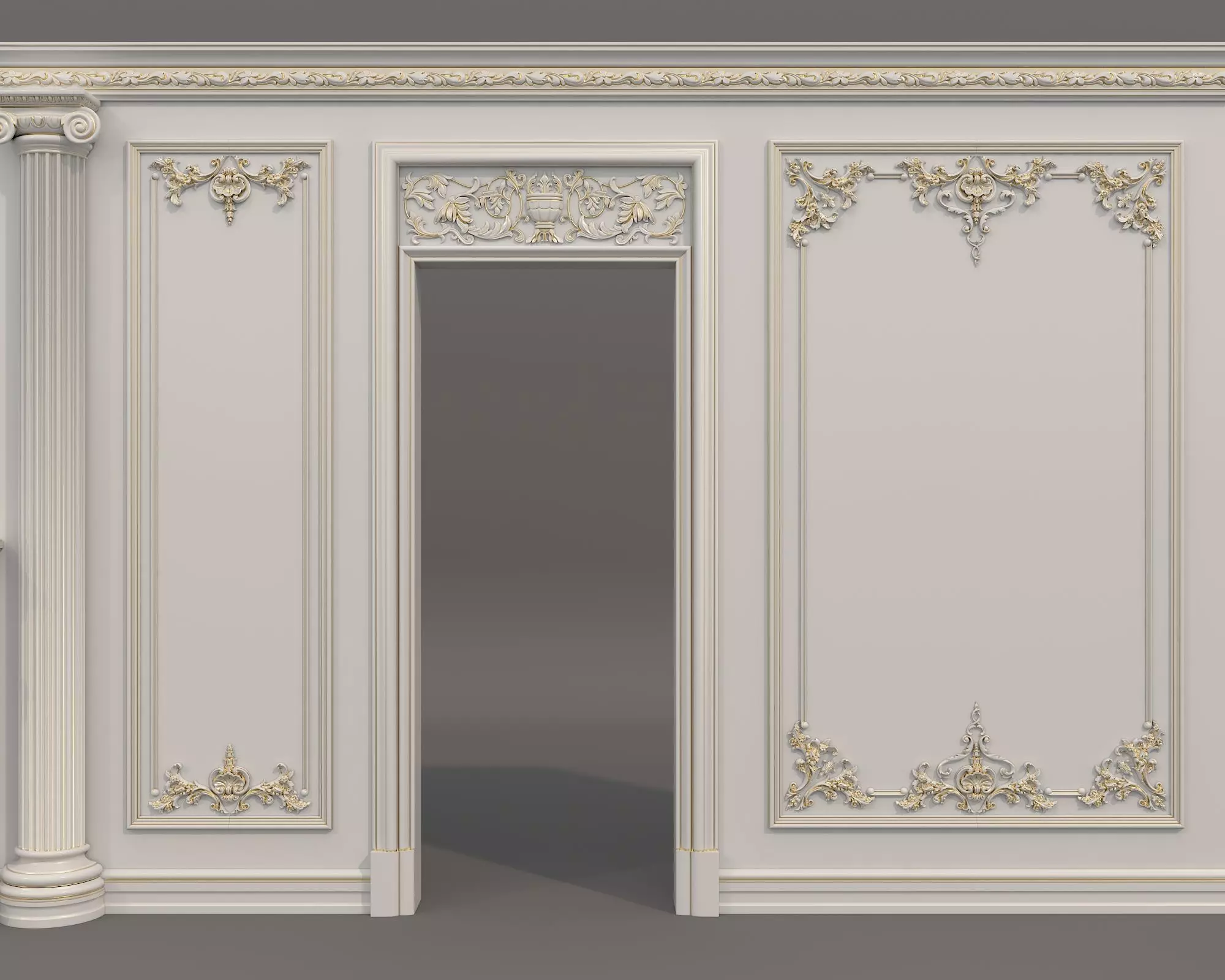 Wall Molding in Classic French style 52 3D model_3