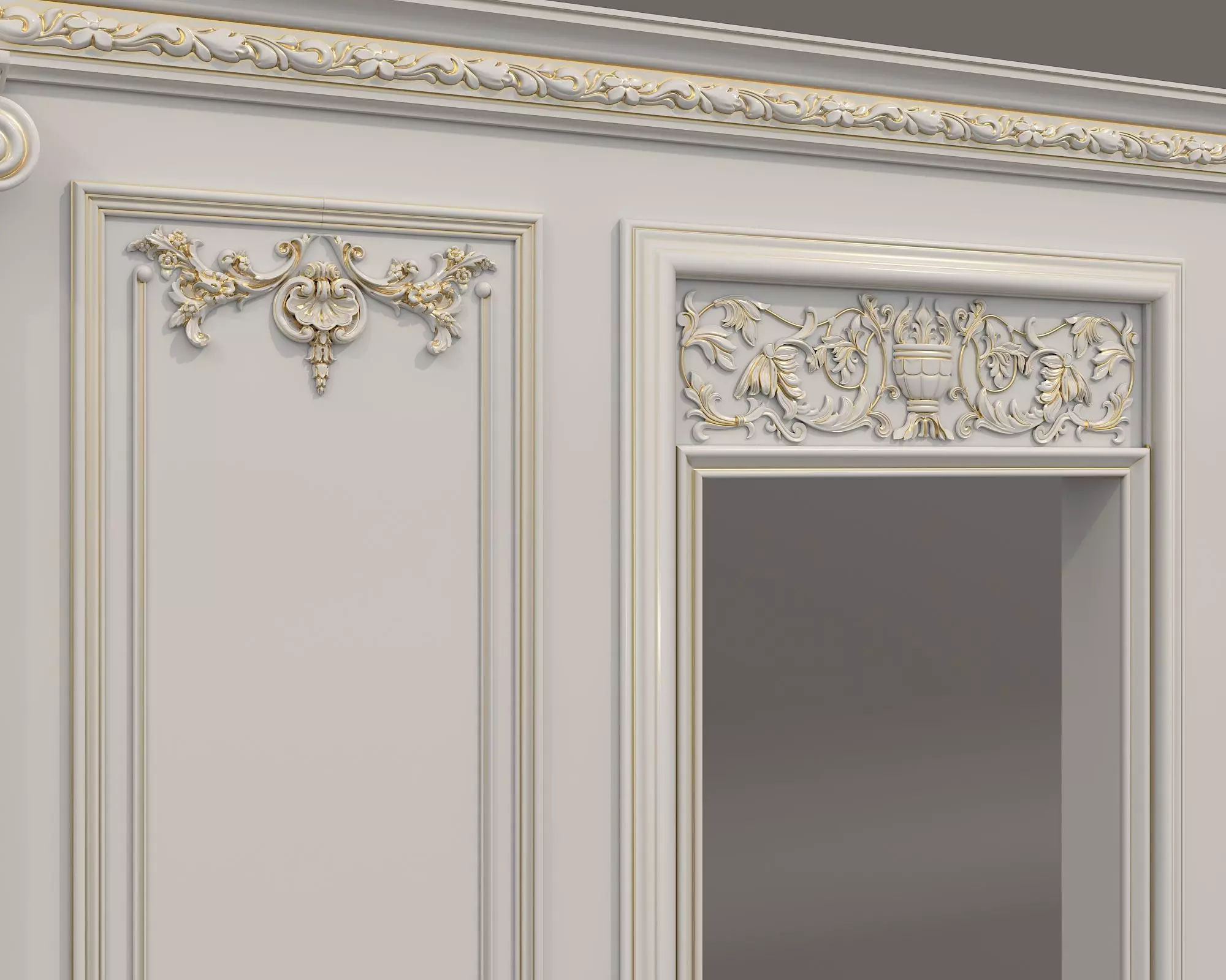 Wall Molding in Classic French style 52 3D model_7
