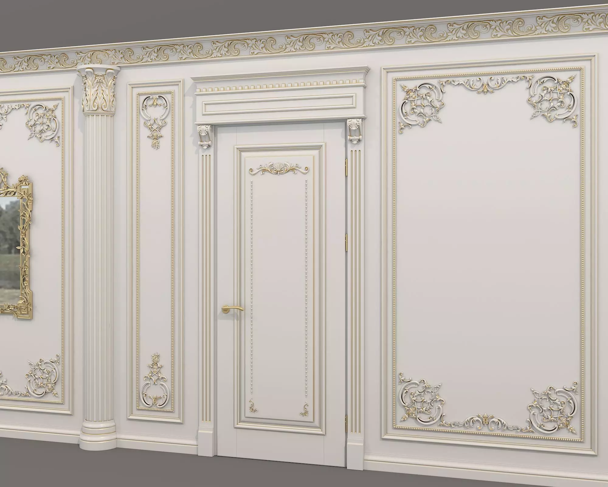 Wall Molding in Classic French style 53 3D model_4