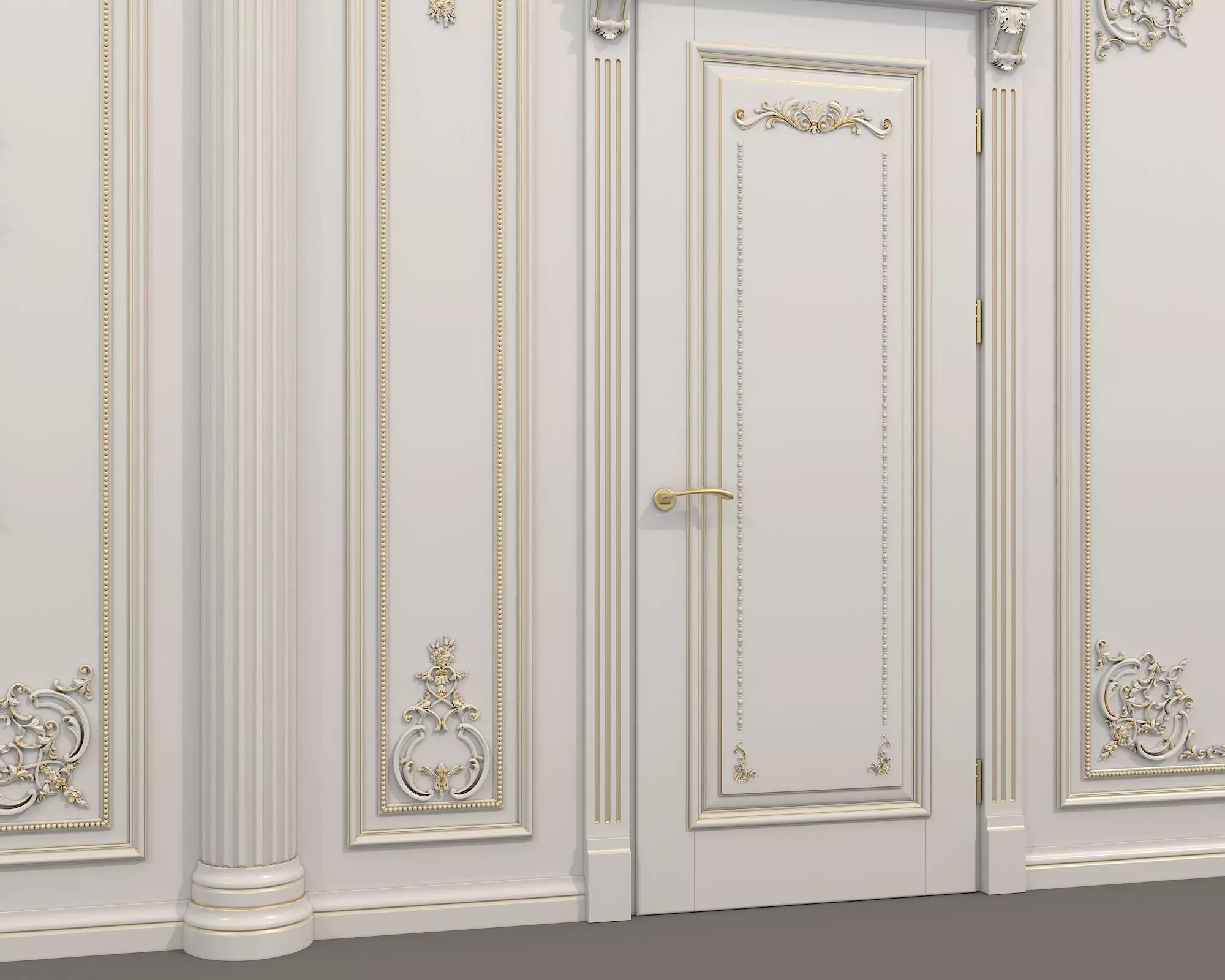 Wall Molding in Classic French style 53 3D model_7