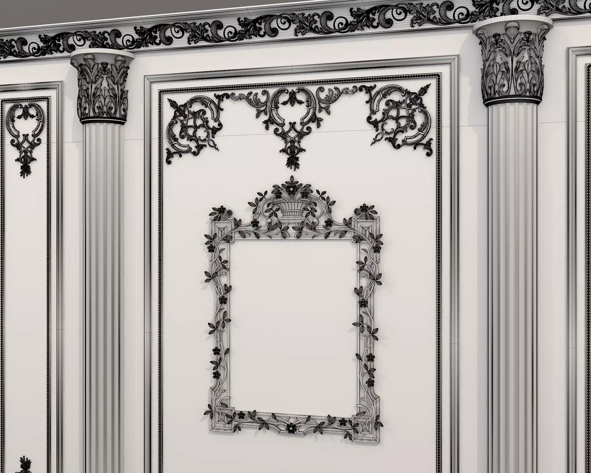 Wall Molding in Classic French style 53 3D model_10
