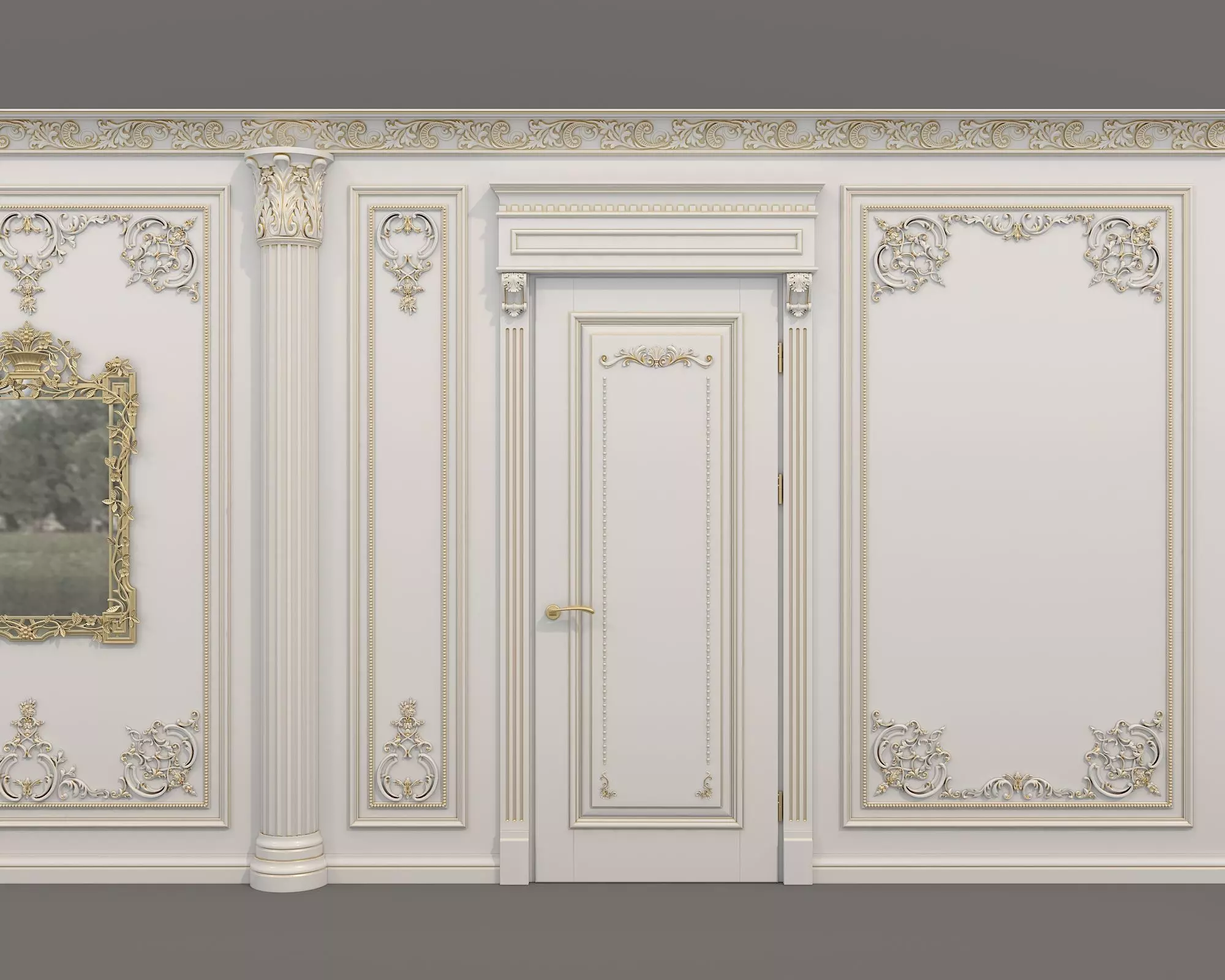 Wall Molding in Classic French style 53 3D model_2