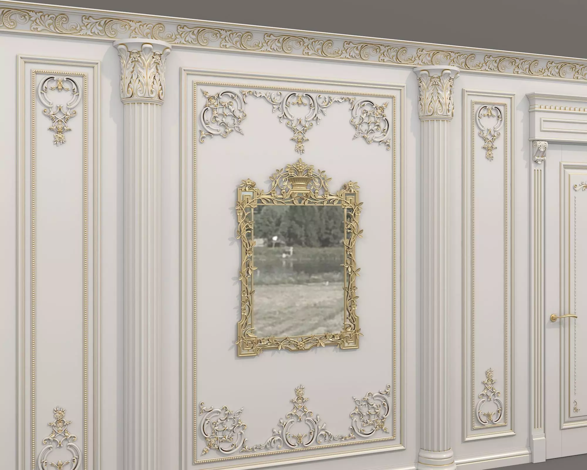 Wall Molding in Classic French style 53 3D model_5