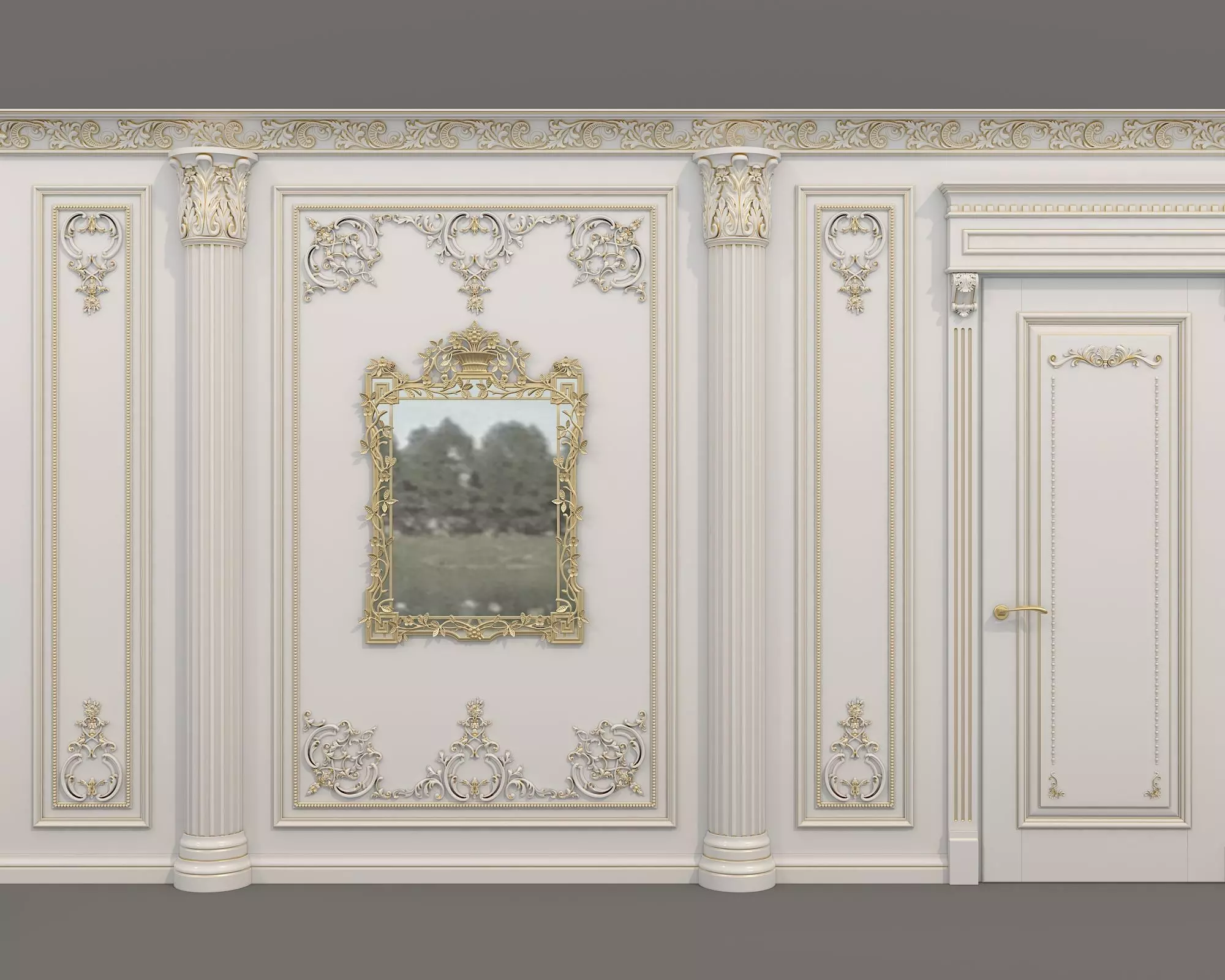 Wall Molding in Classic French style 53 3D model_3