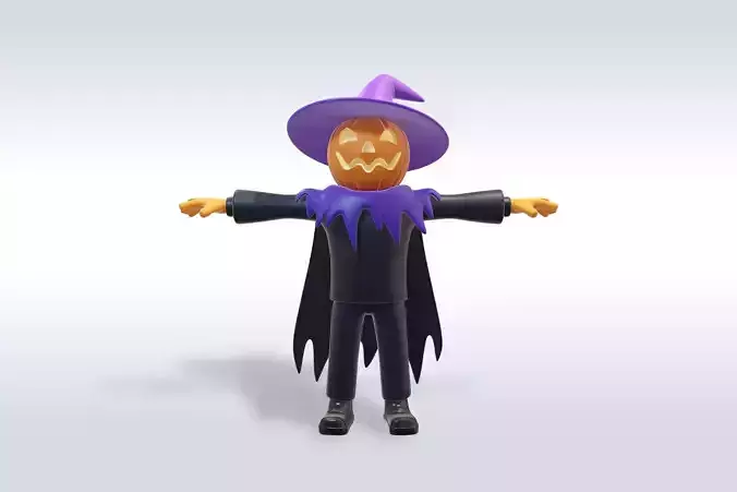 Spooky Halloween Witch Character 3D model