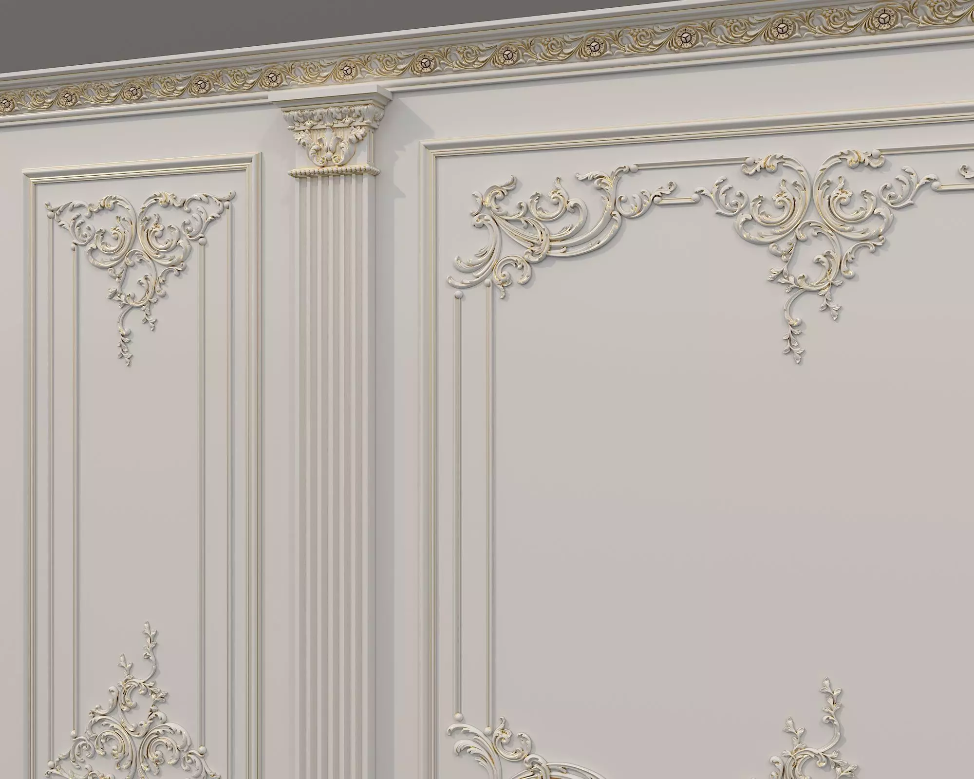 Wall Molding in Classic French style 55 3D model_6