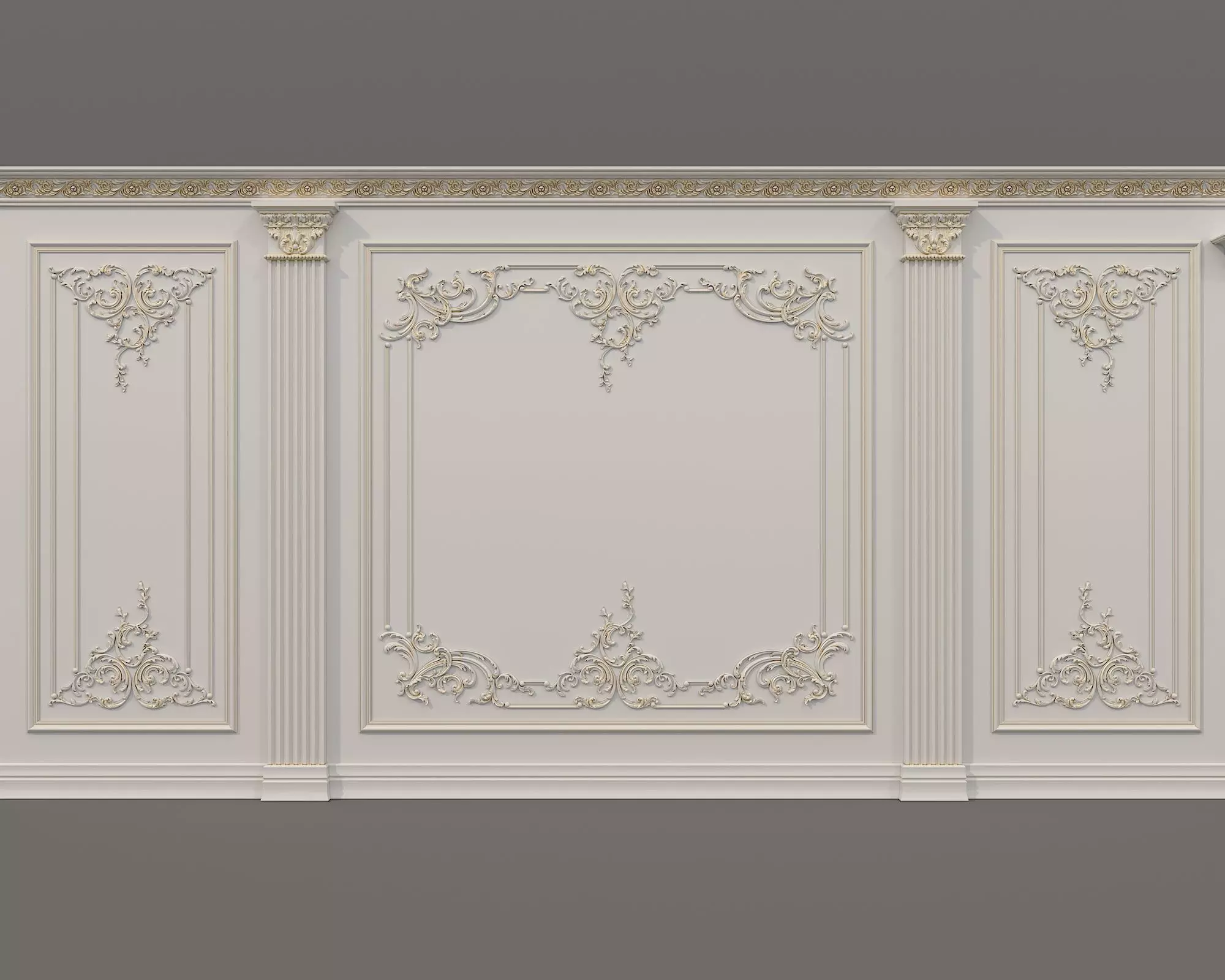 Wall Molding in Classic French style 55 3D model_3