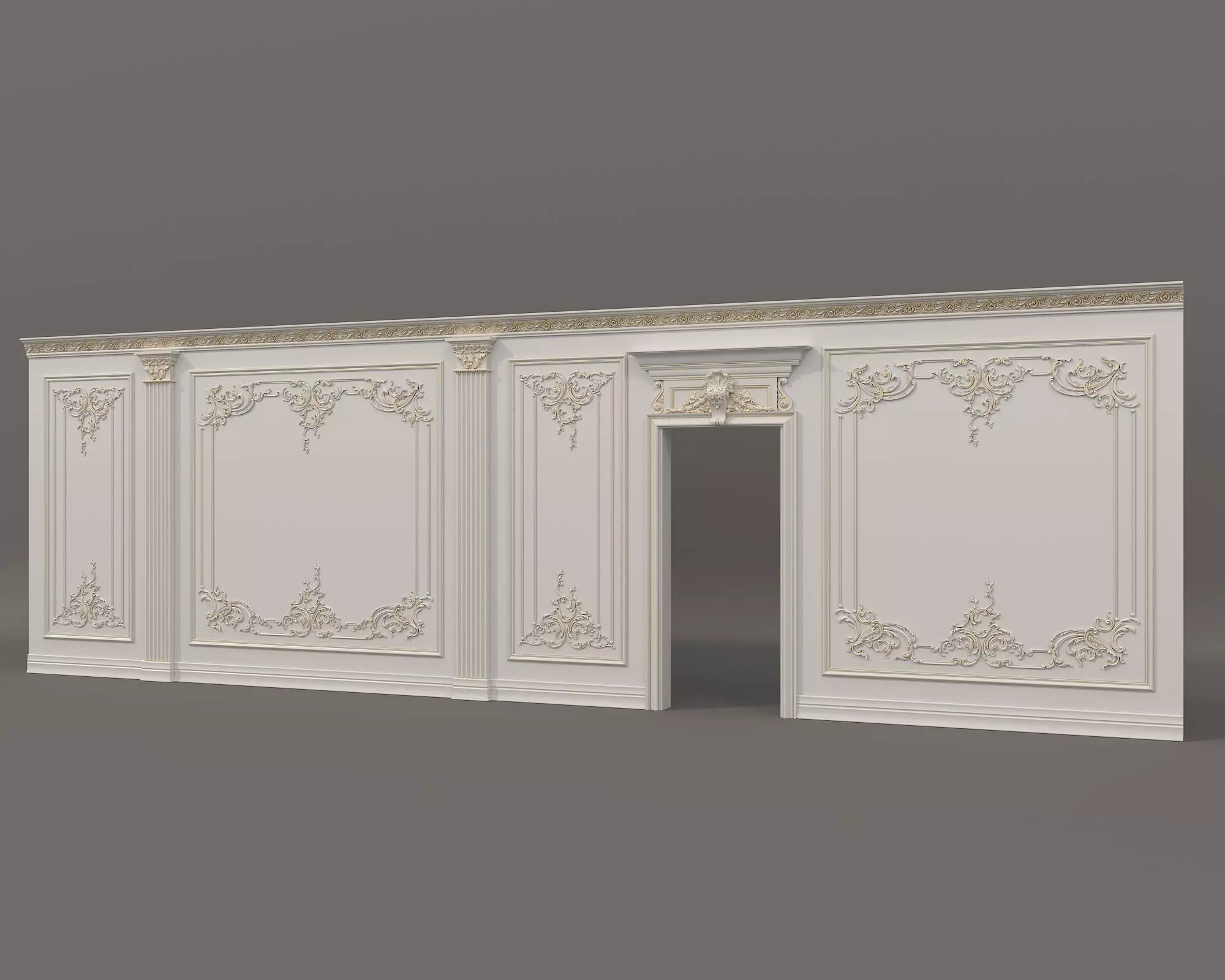 Wall Molding in Classic French style 55 3D model_1