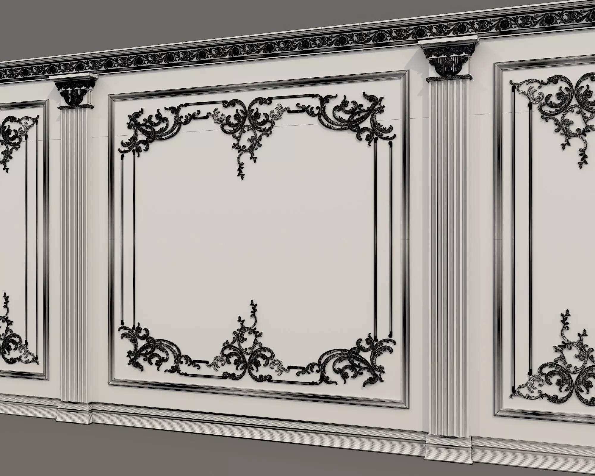 Wall Molding in Classic French style 55 3D model_8