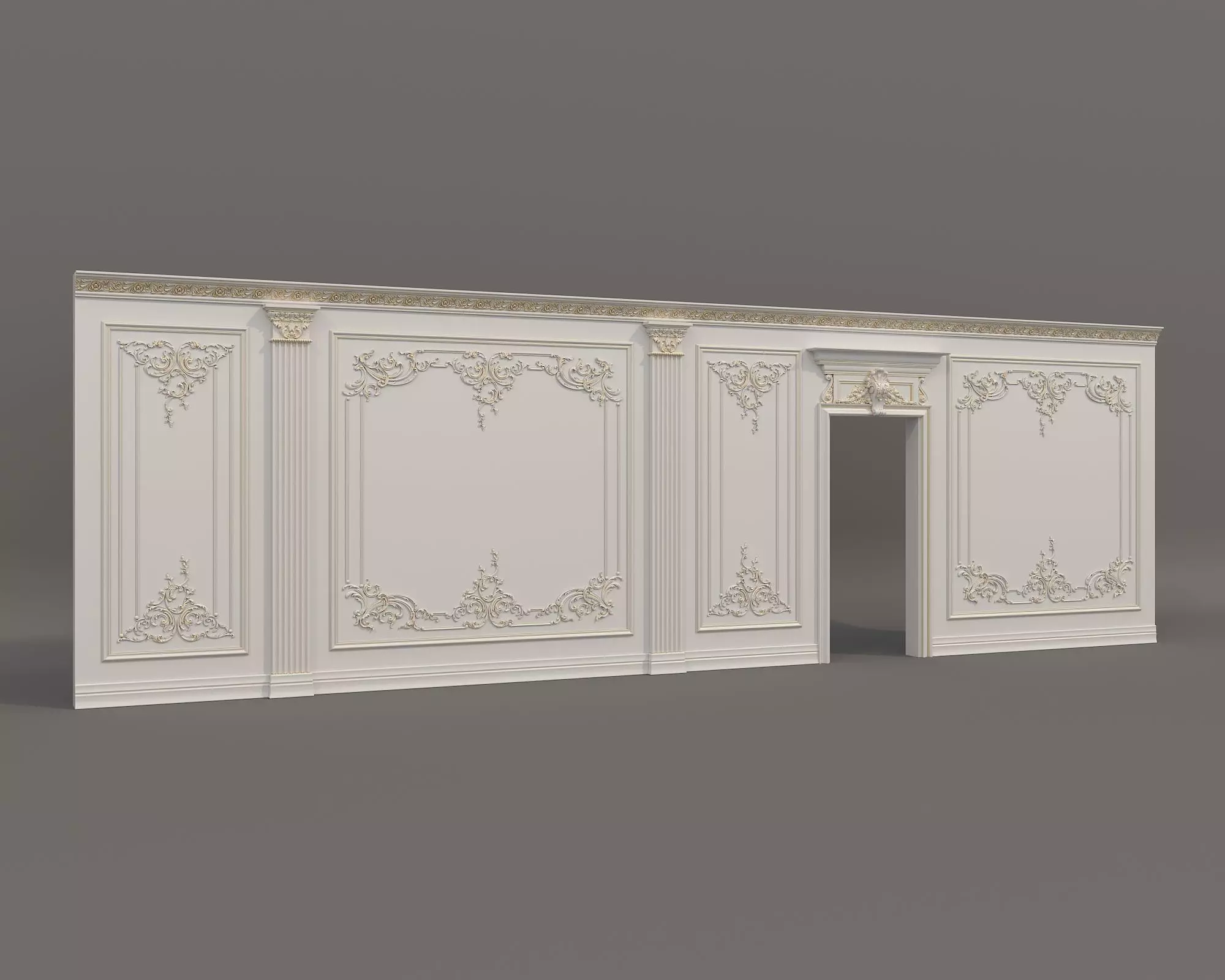 Wall Molding in Classic French style 55 3D model_0