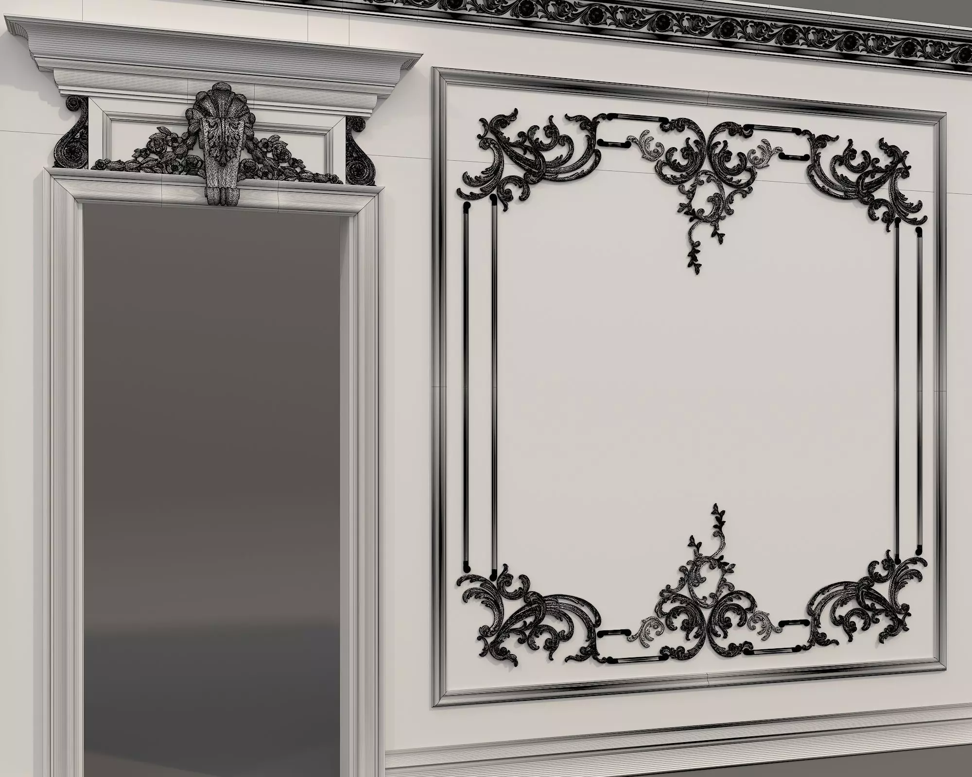 Wall Molding in Classic French style 55 3D model_10
