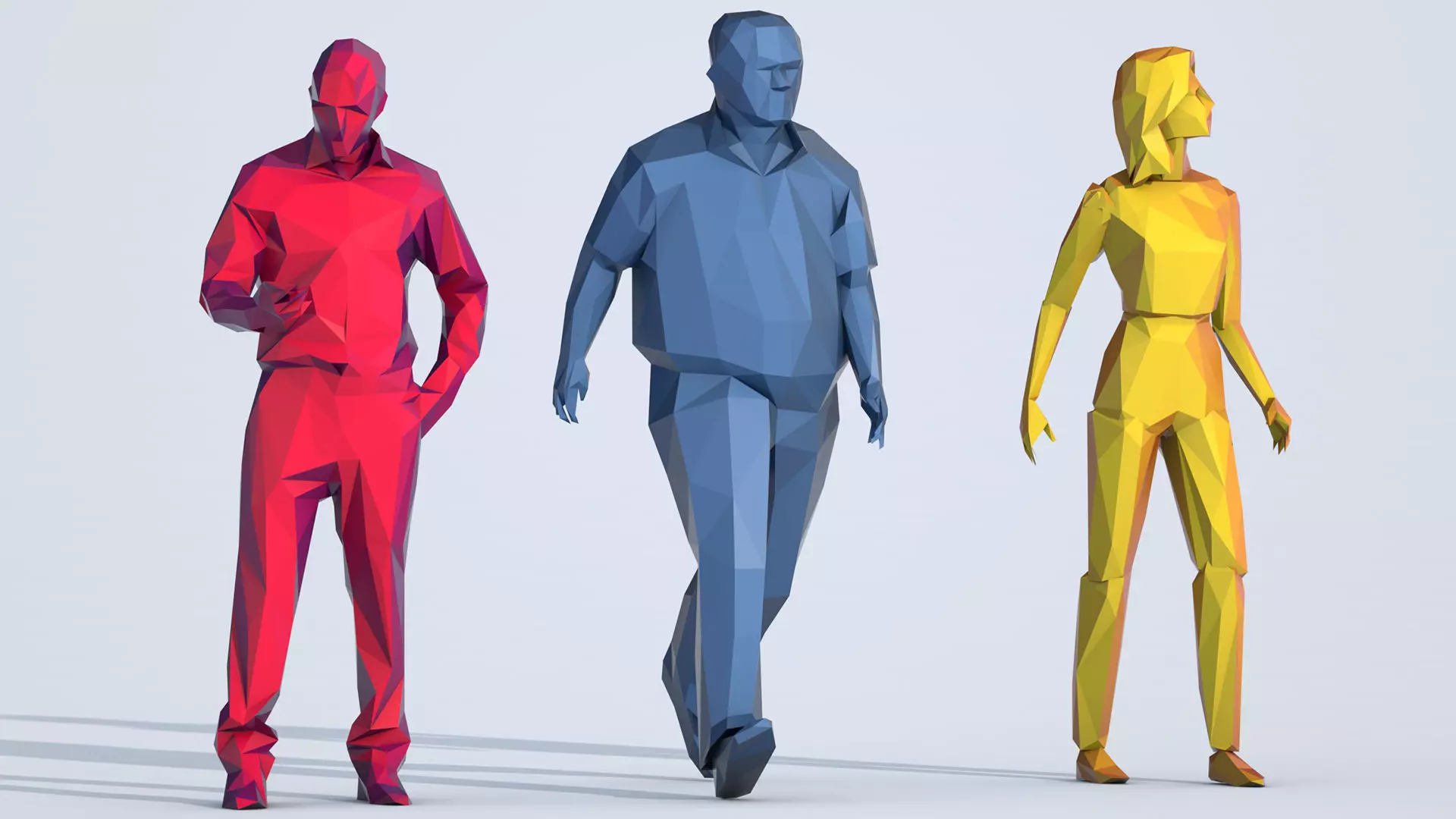 Low Poly People 3D Model Pack for Element 3D and Cinema 4D Low-poly 3D model_6