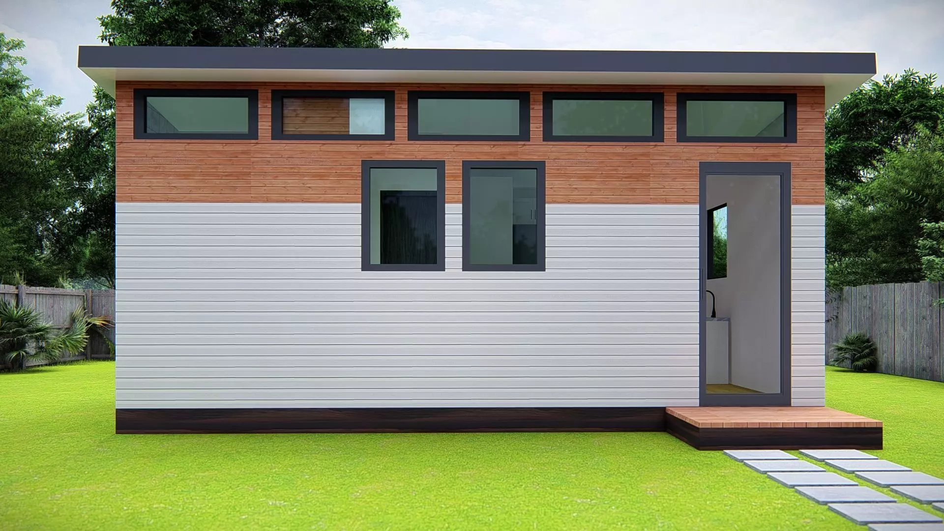 Small Tiny American House 3D Model Modern Minimal Residential 3D model