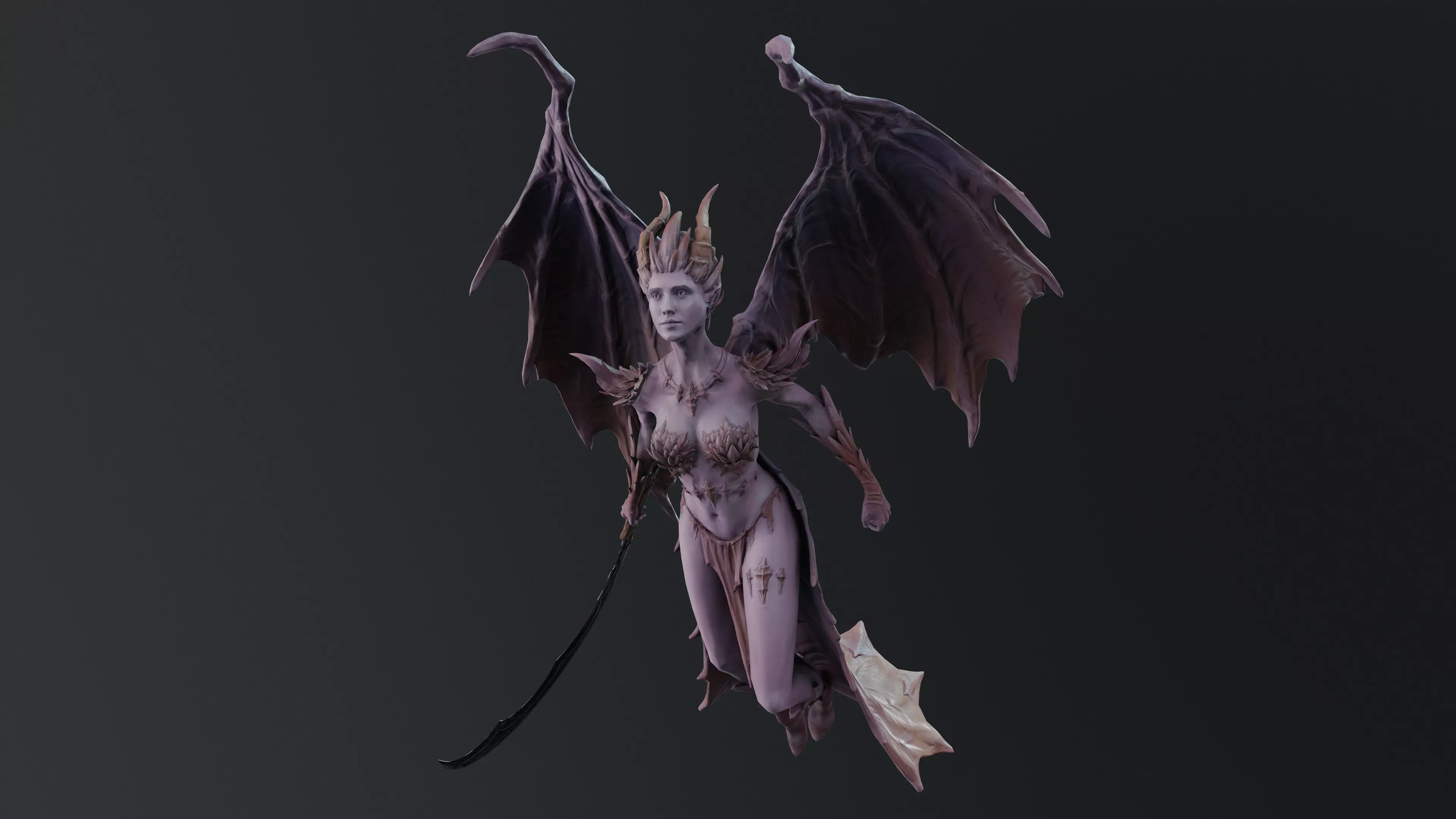 Demoness Low-poly 3D model_10