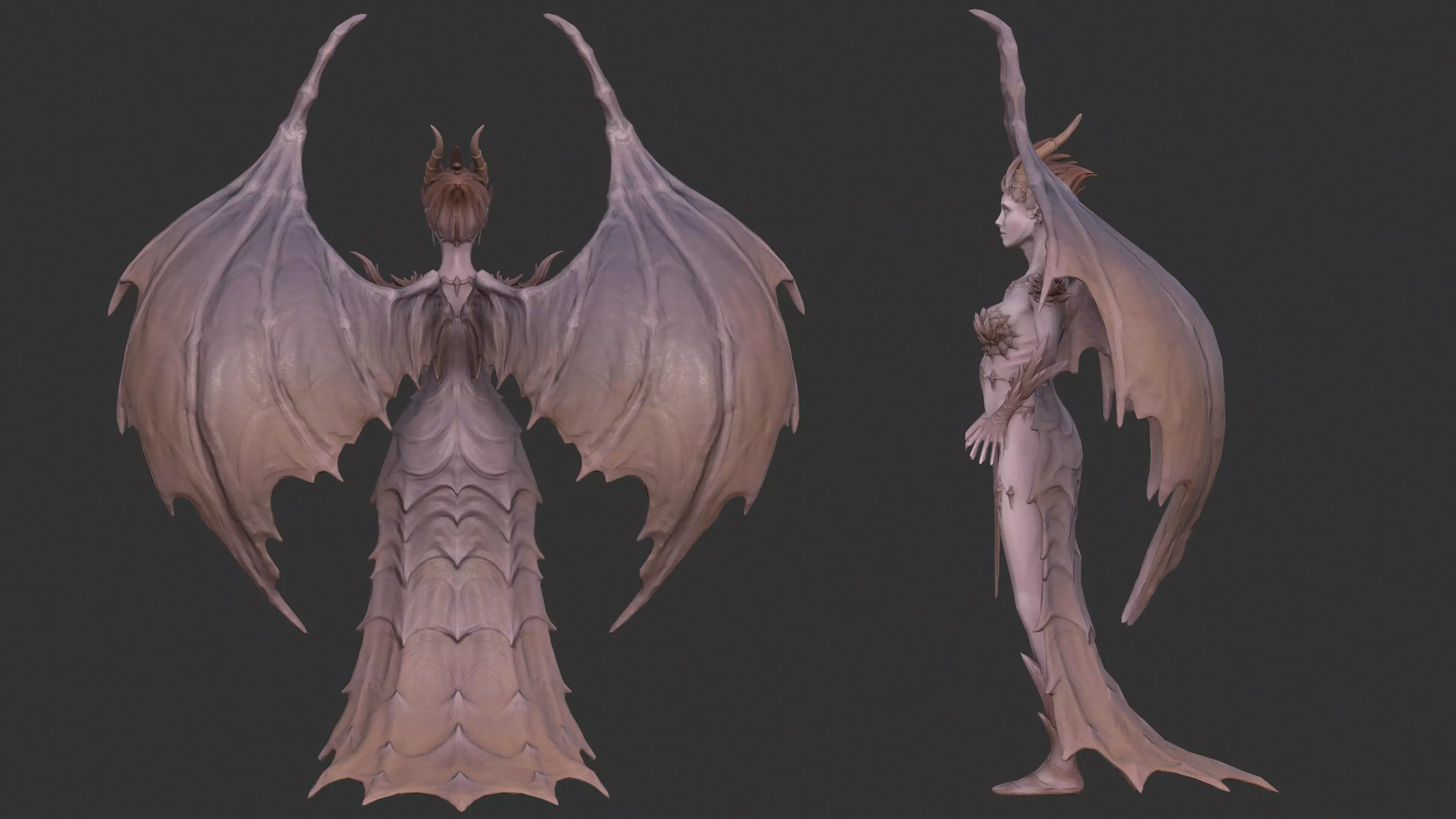 Demoness Low-poly 3D model_6