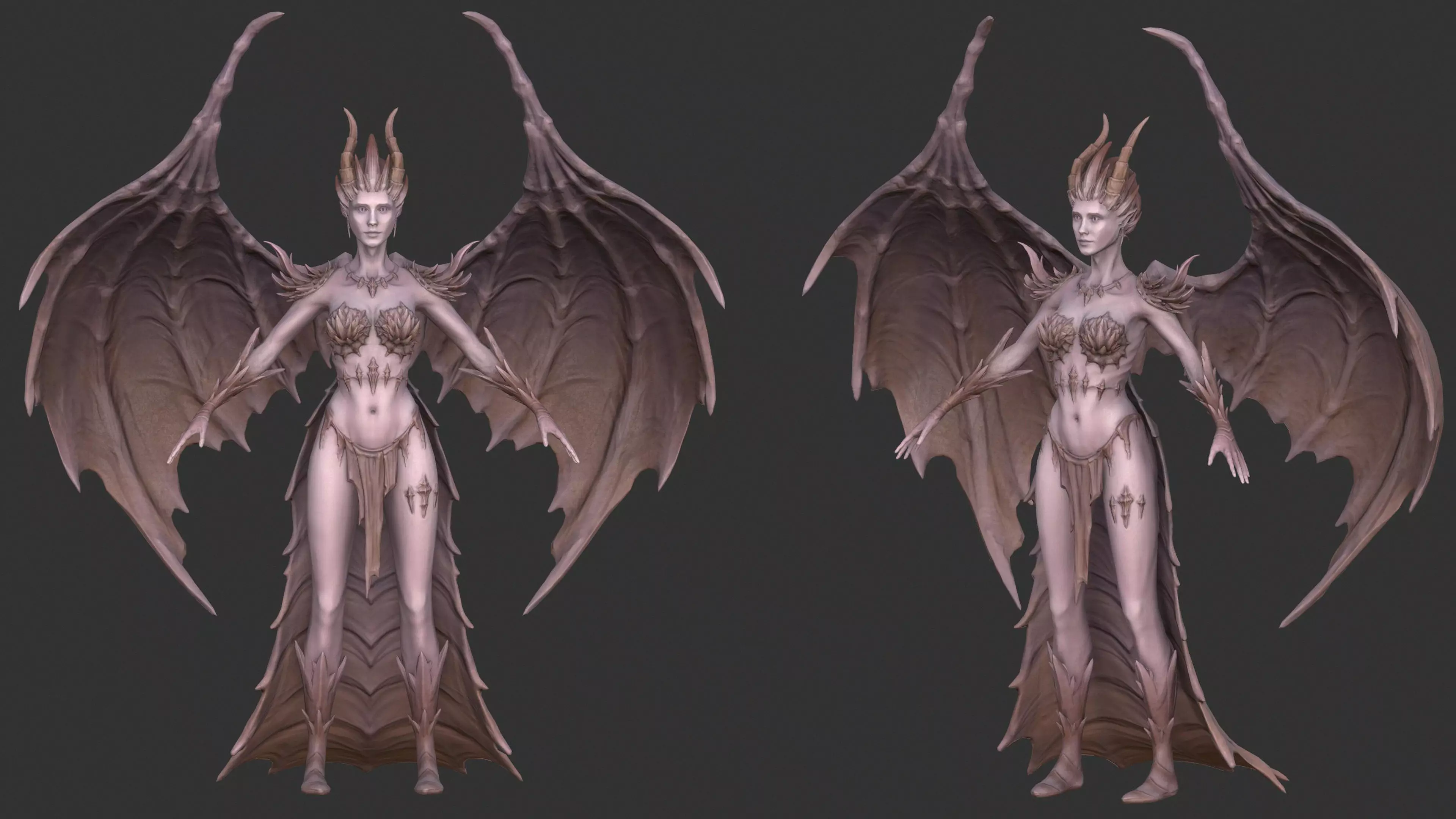 Demoness Low-poly 3D model_8