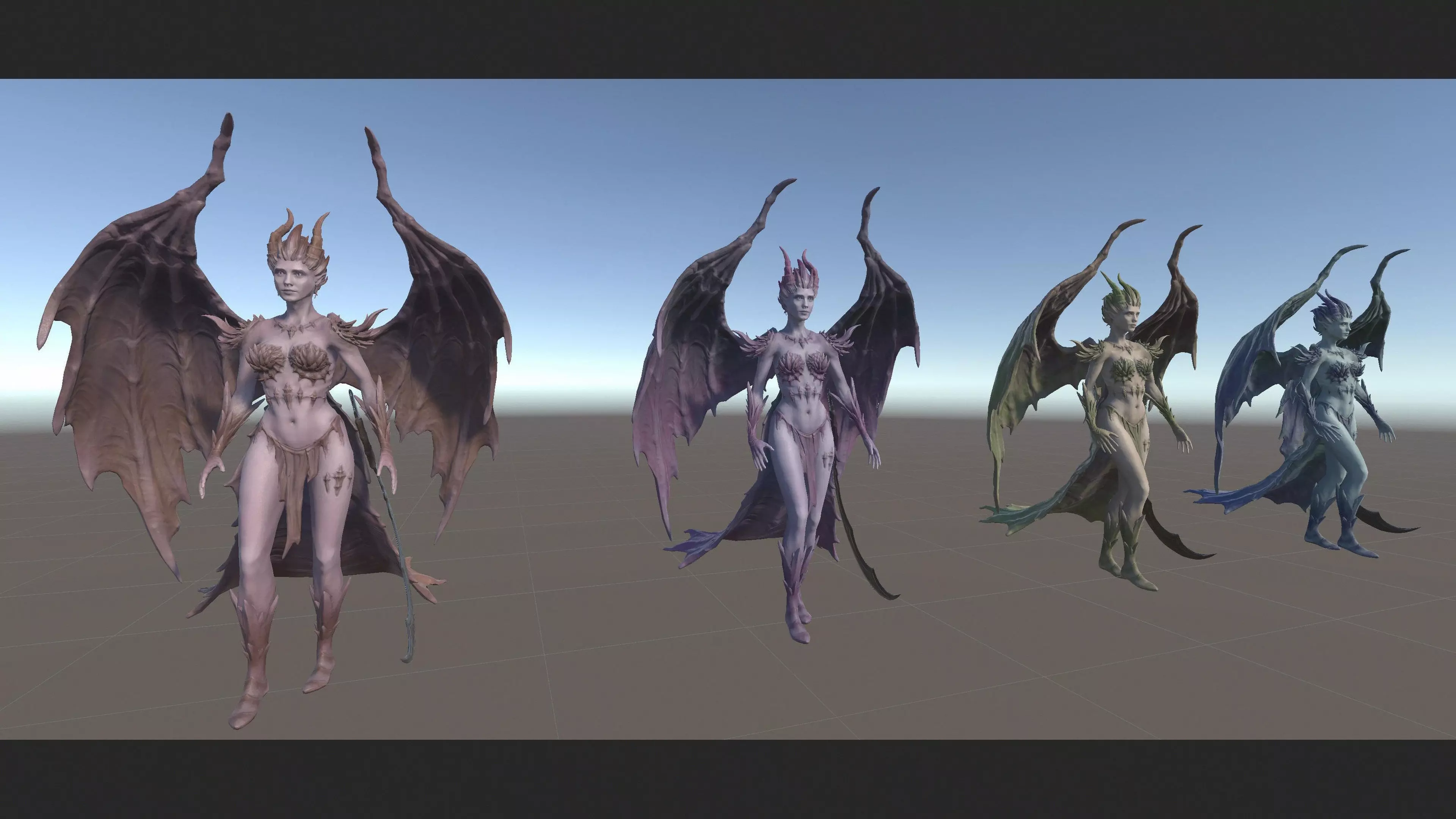 Demoness Low-poly 3D model_34