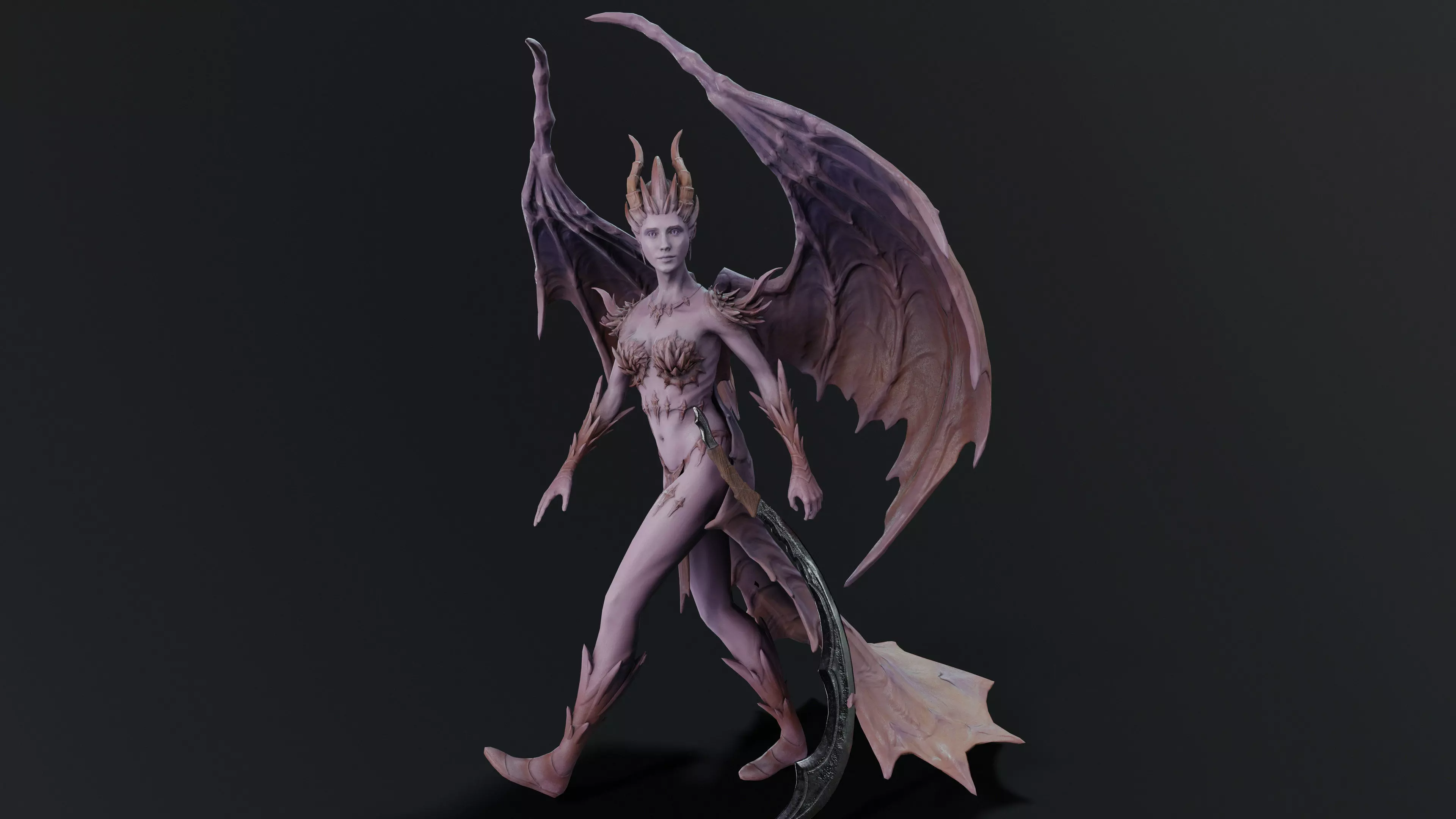 Demoness Low-poly 3D model_9