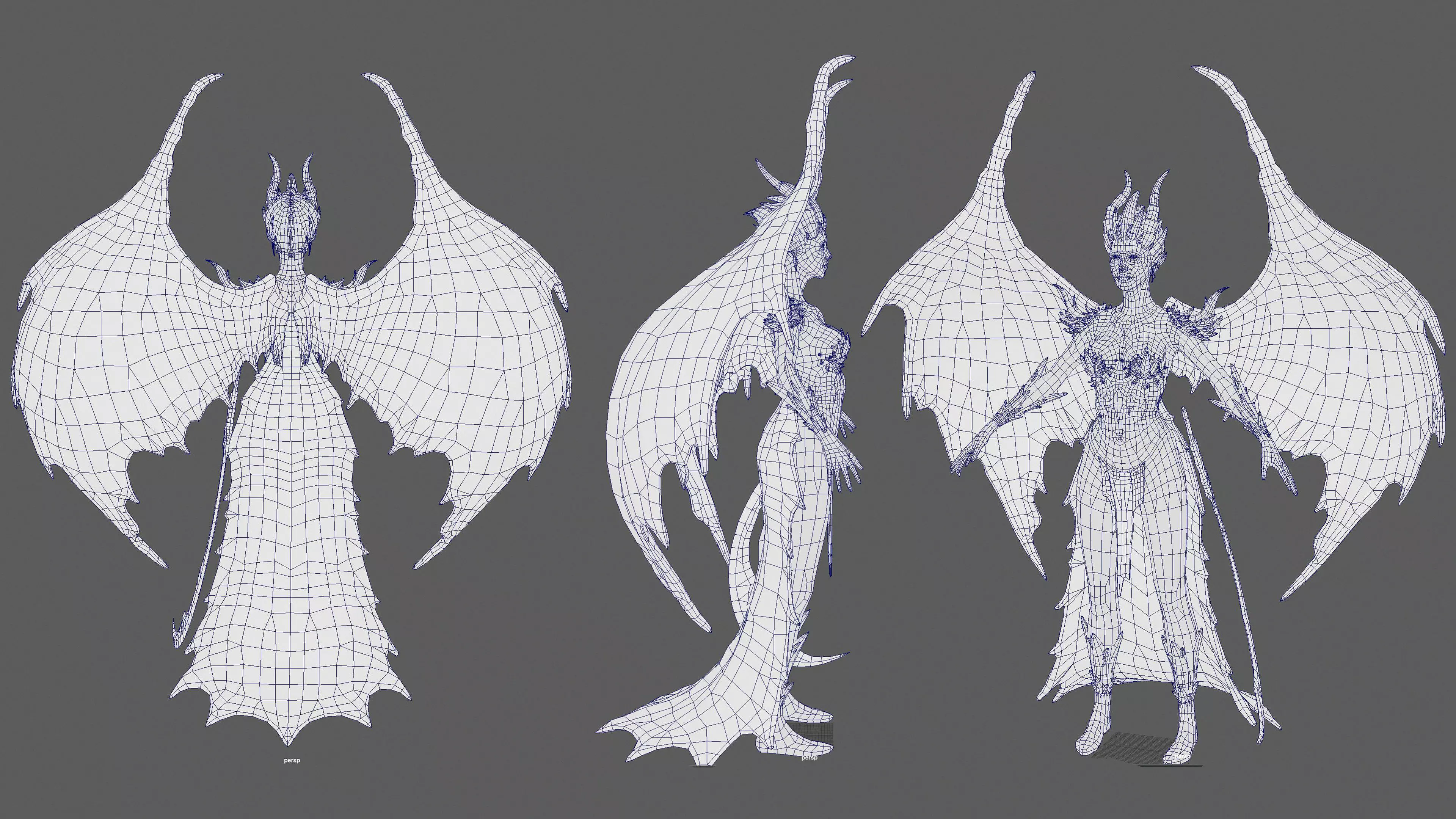 Demoness Low-poly 3D model_39