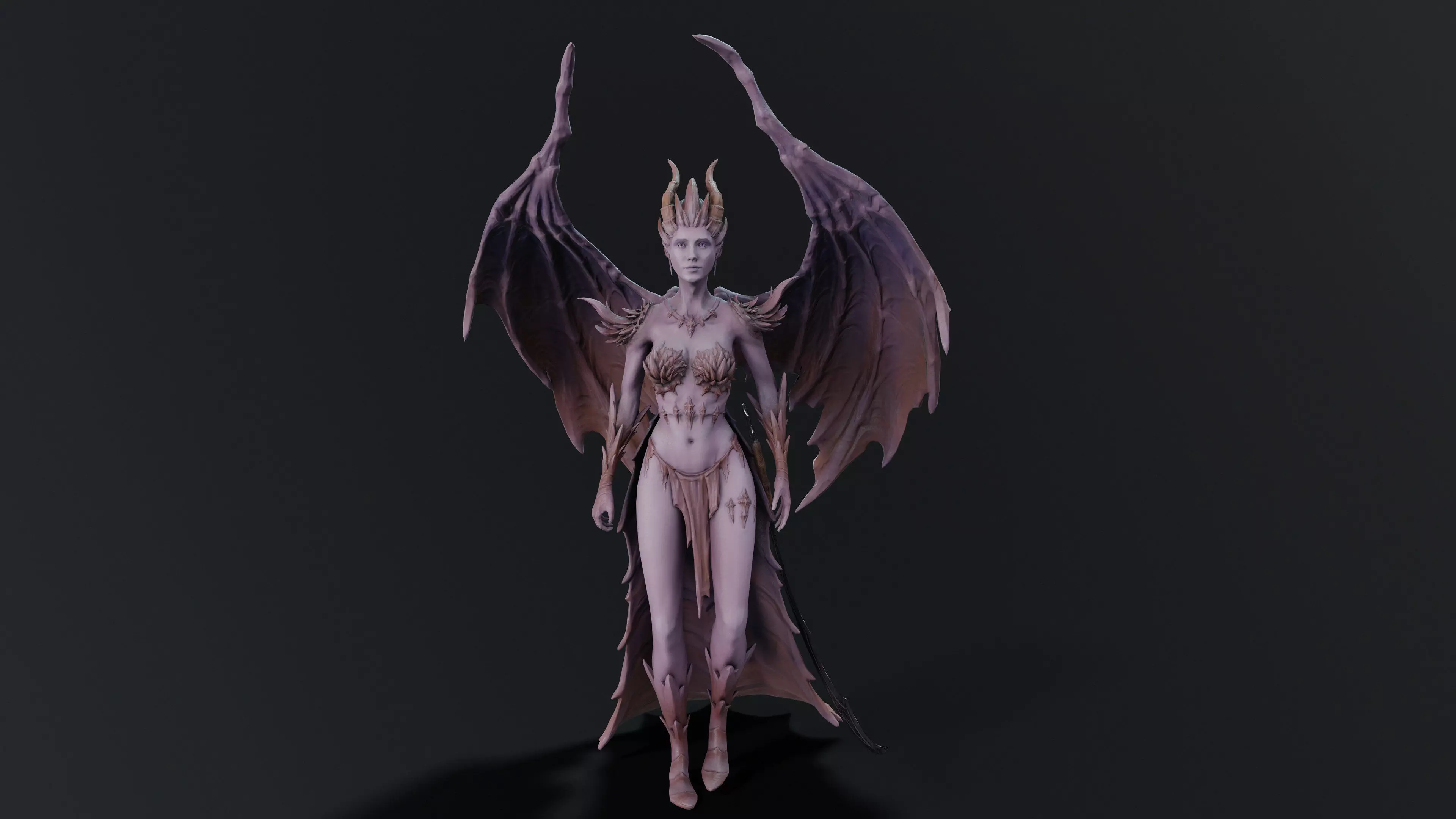Demoness Low-poly 3D model_14