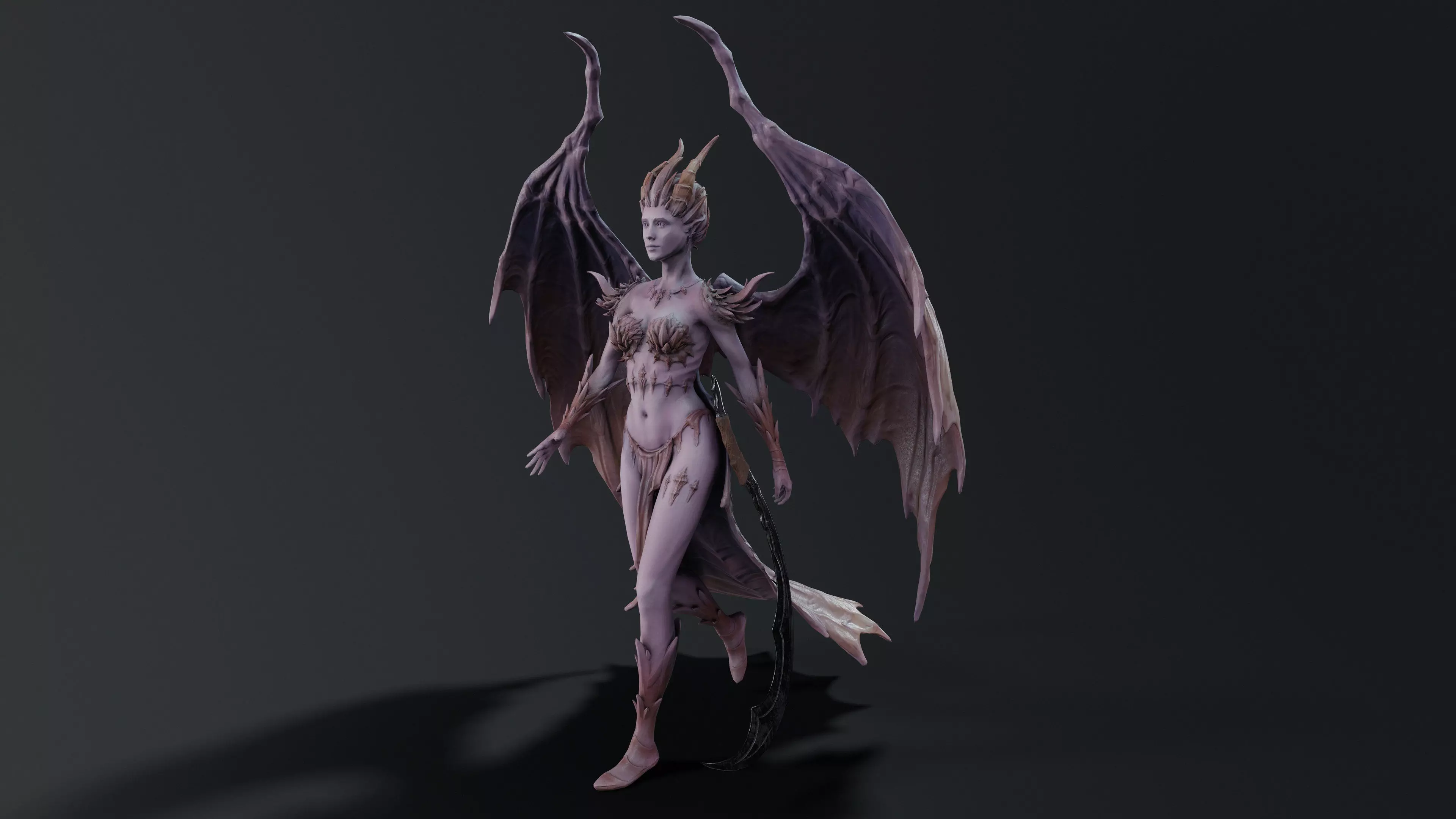 Demoness Low-poly 3D model_17