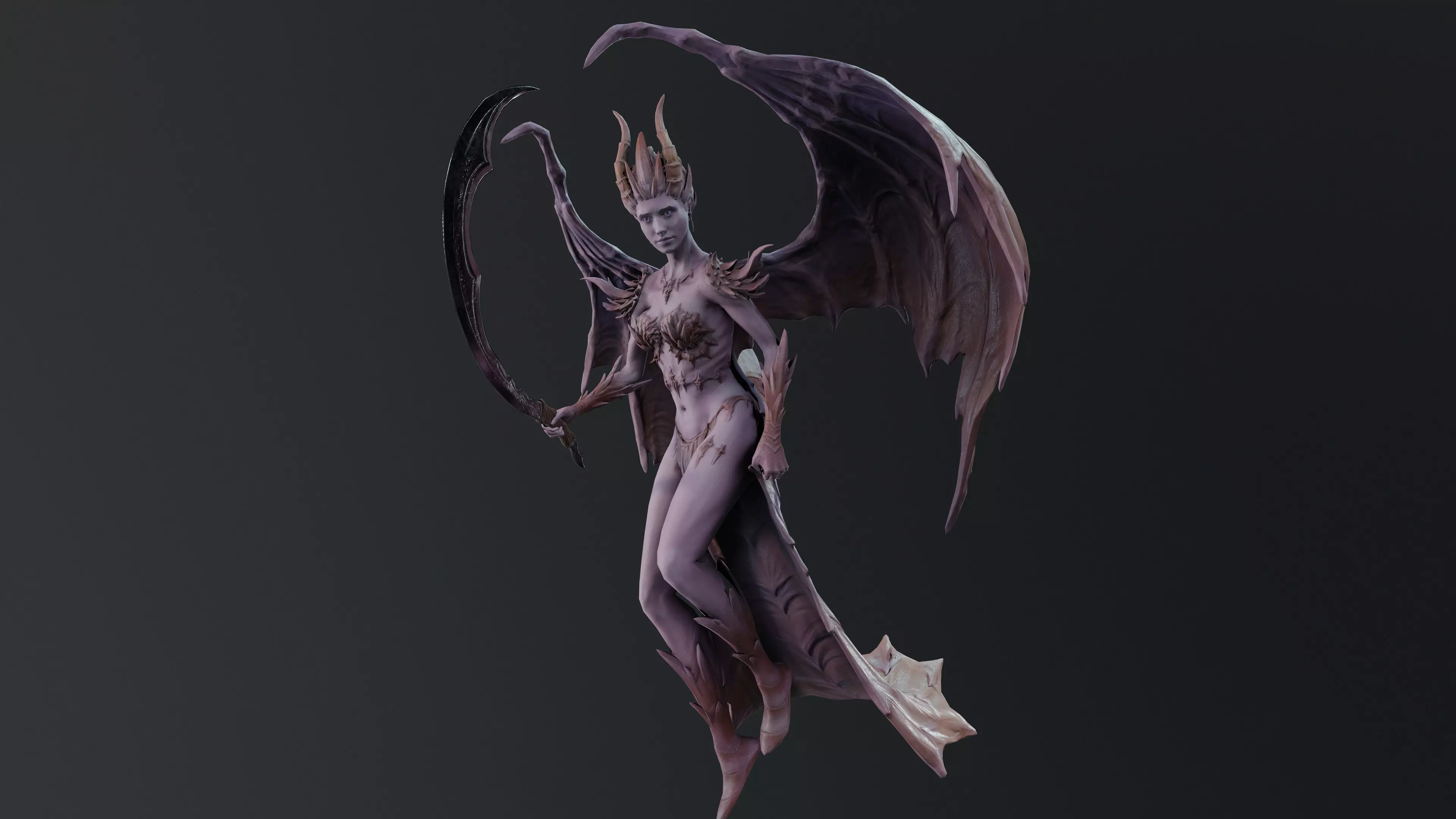 Demoness Low-poly 3D model_12